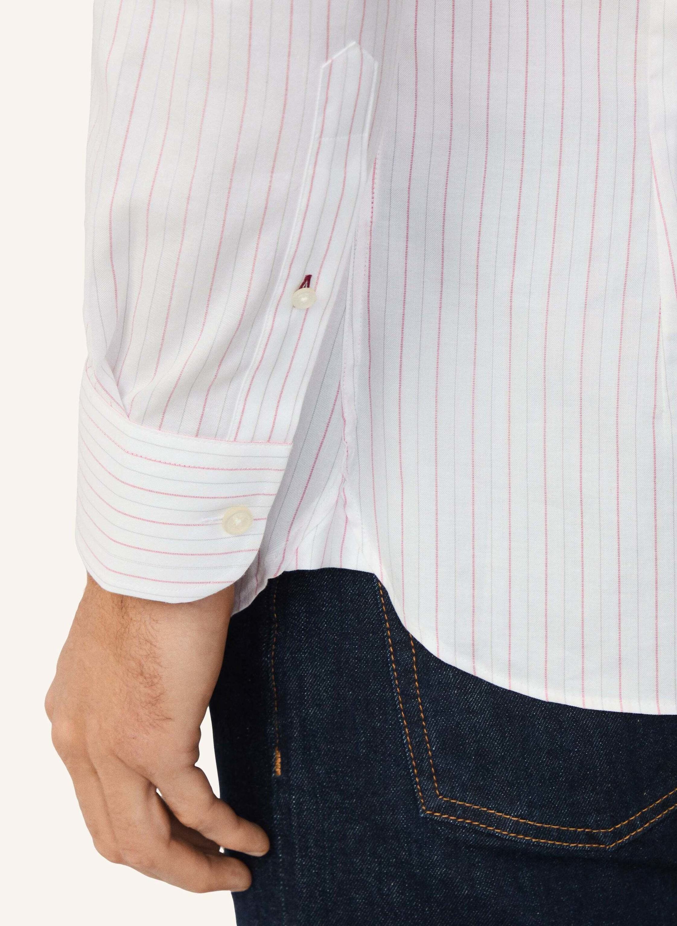 Thumbnail - Hackett London Freizeithemd Hbone Smart Stripe rot