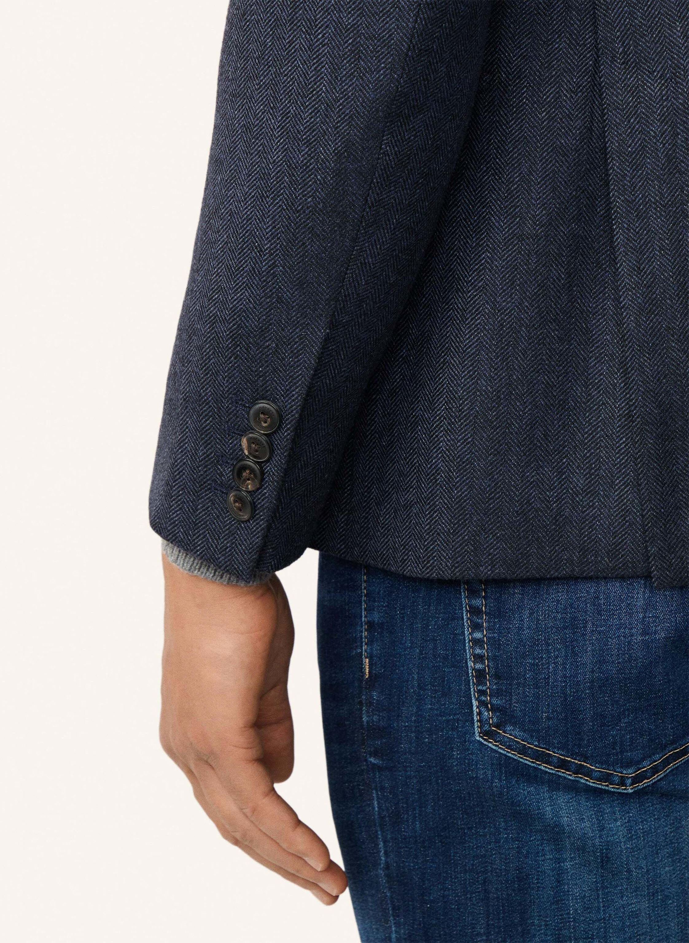 Thumbnail - Hackett London Blazer Wool Hbone Jkt blau