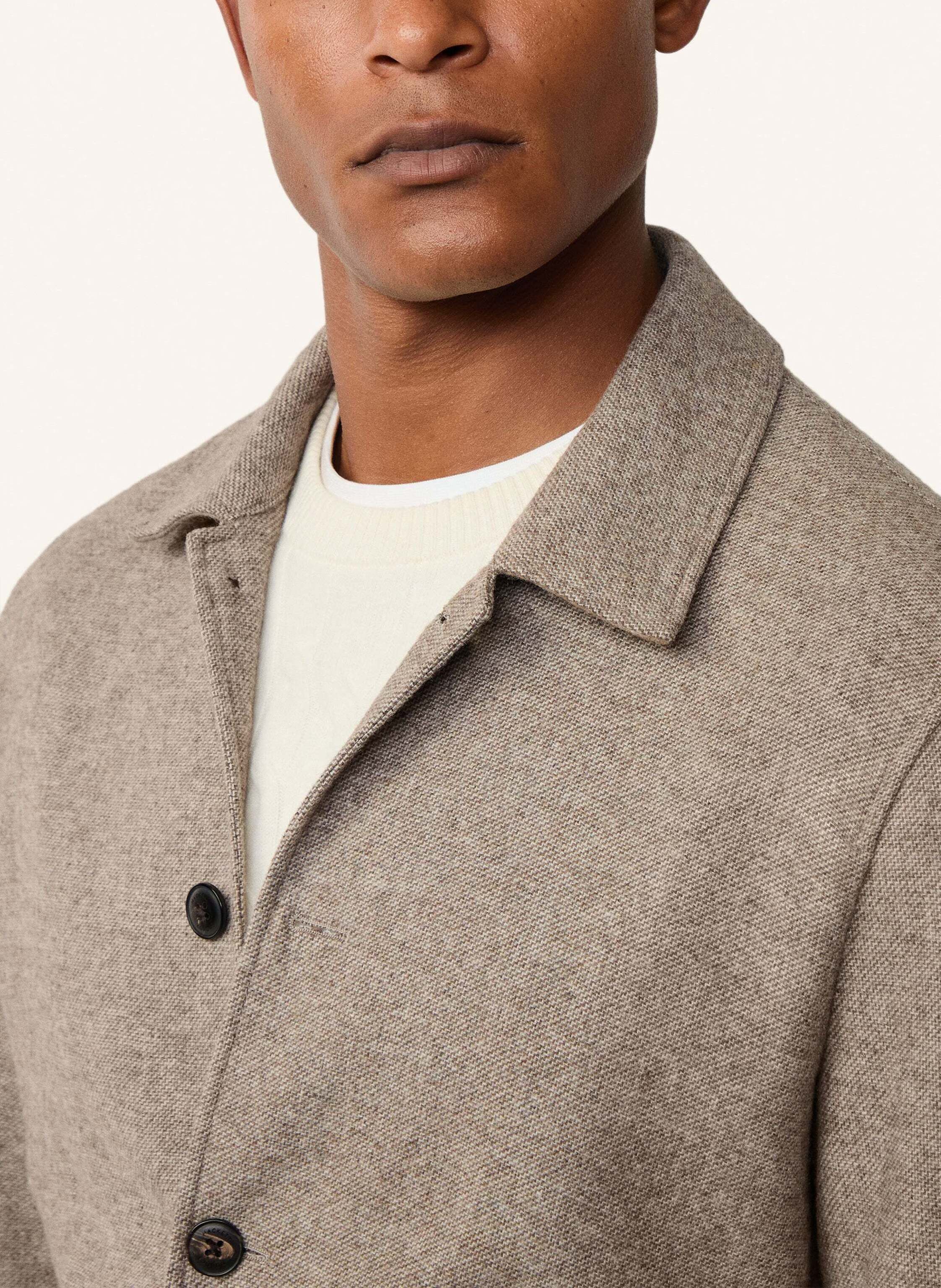 Thumbnail - Hackett London Fieldjacket Wool Teba W/Collar beige