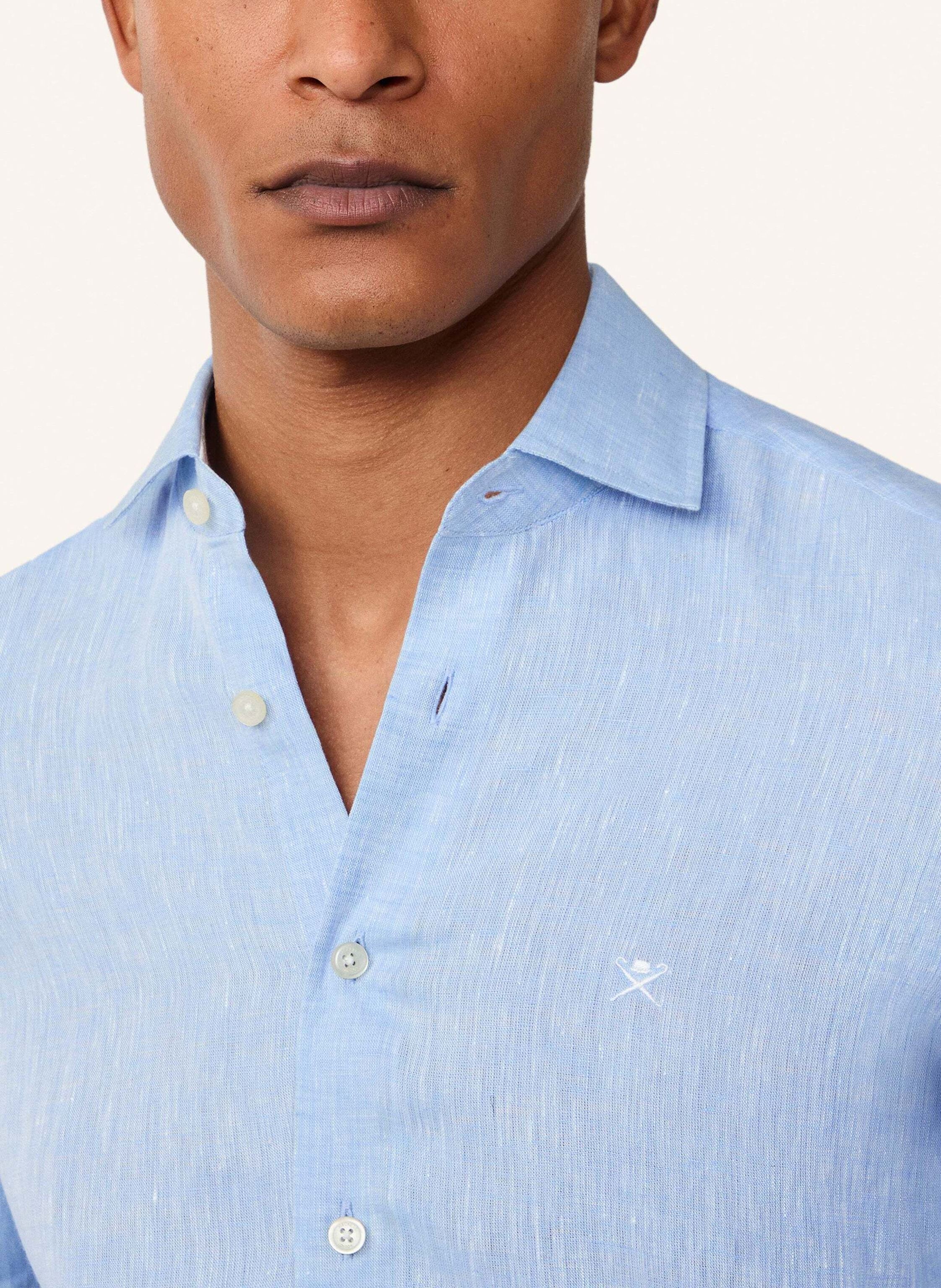 Thumbnail - Hackett London Freizeithemd Yarn Dye Linen blau