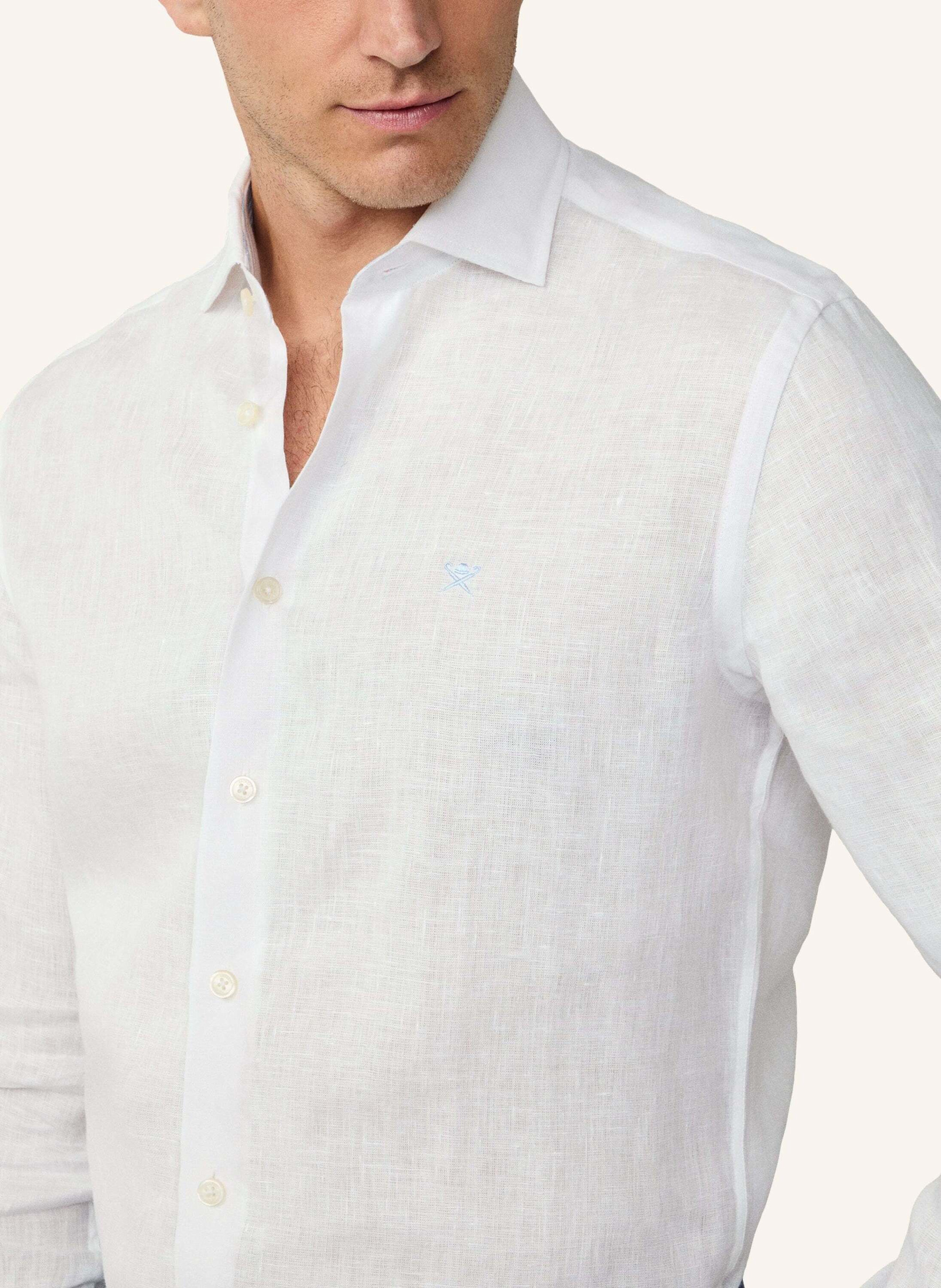 Thumbnail - Hackett London Freizeithemd Yarn Dye Linen weiss