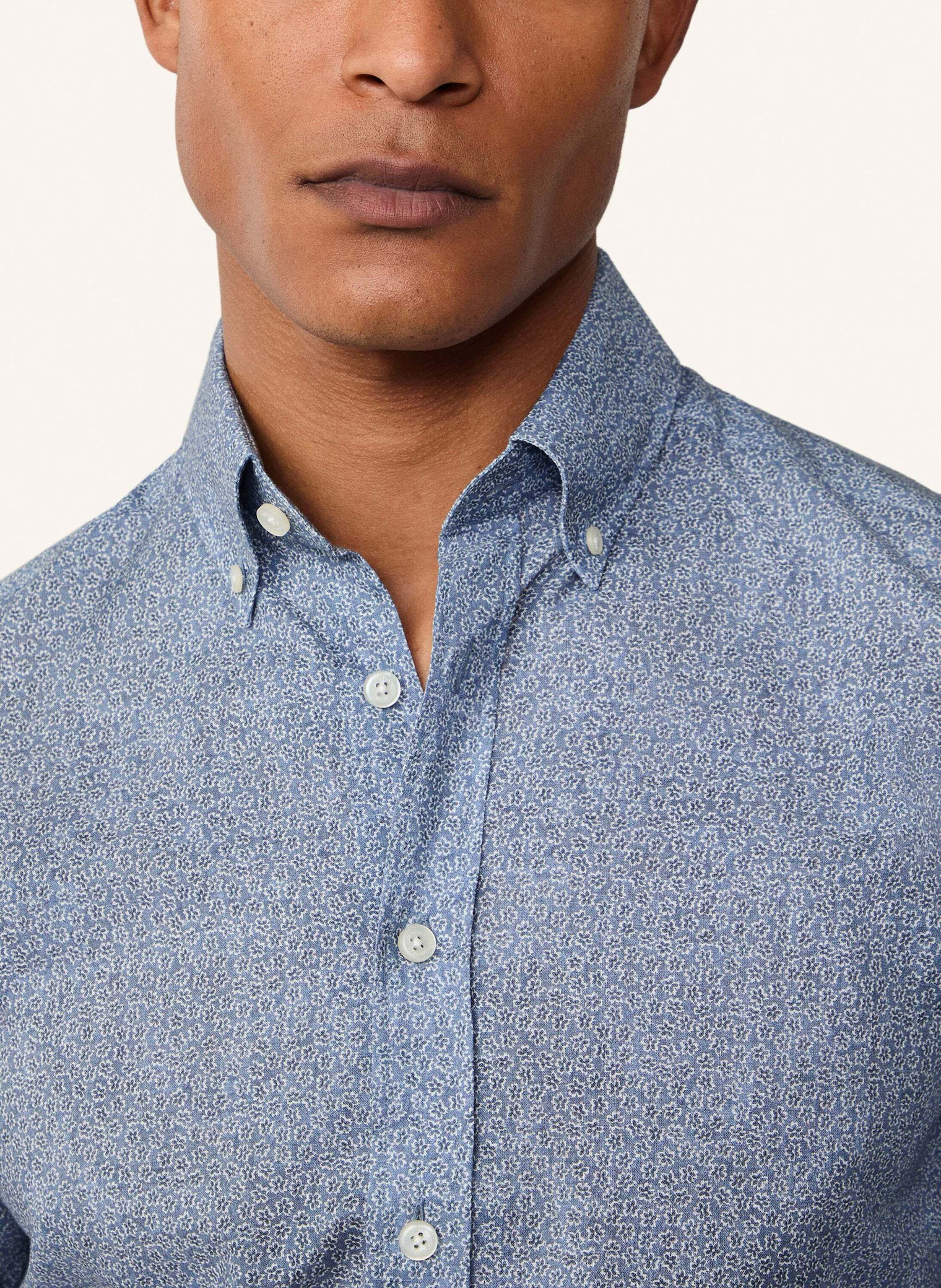 Thumbnail - Hackett London Freizeithemd Painted Floral Print blau