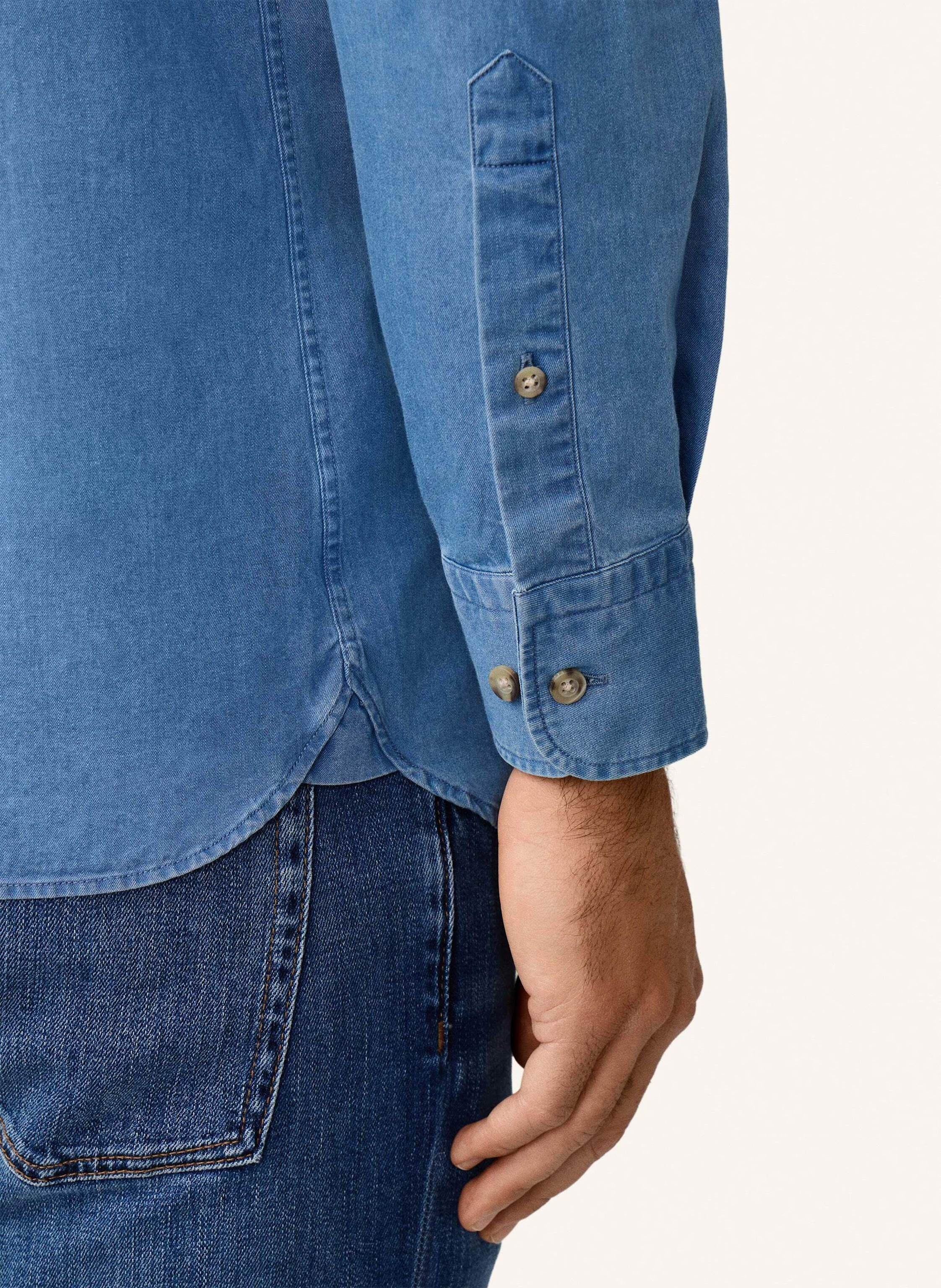 Thumbnail - Hackett London Freizeithemd Ess Denim Mid blau