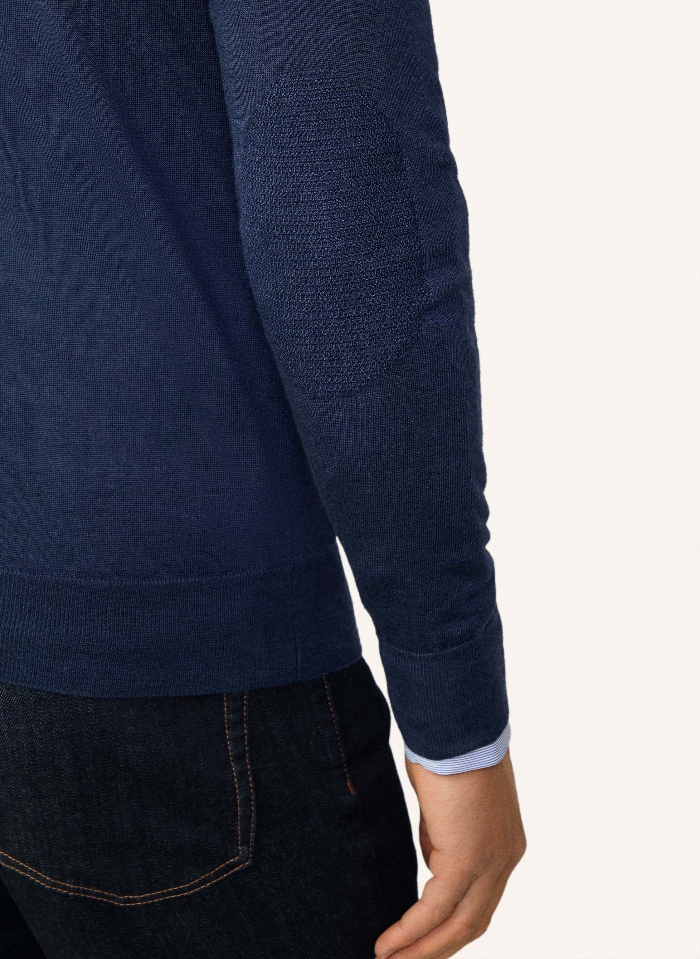 Thumbnail - Hackett London Pullover Gmd Merino Silk V Nck blau