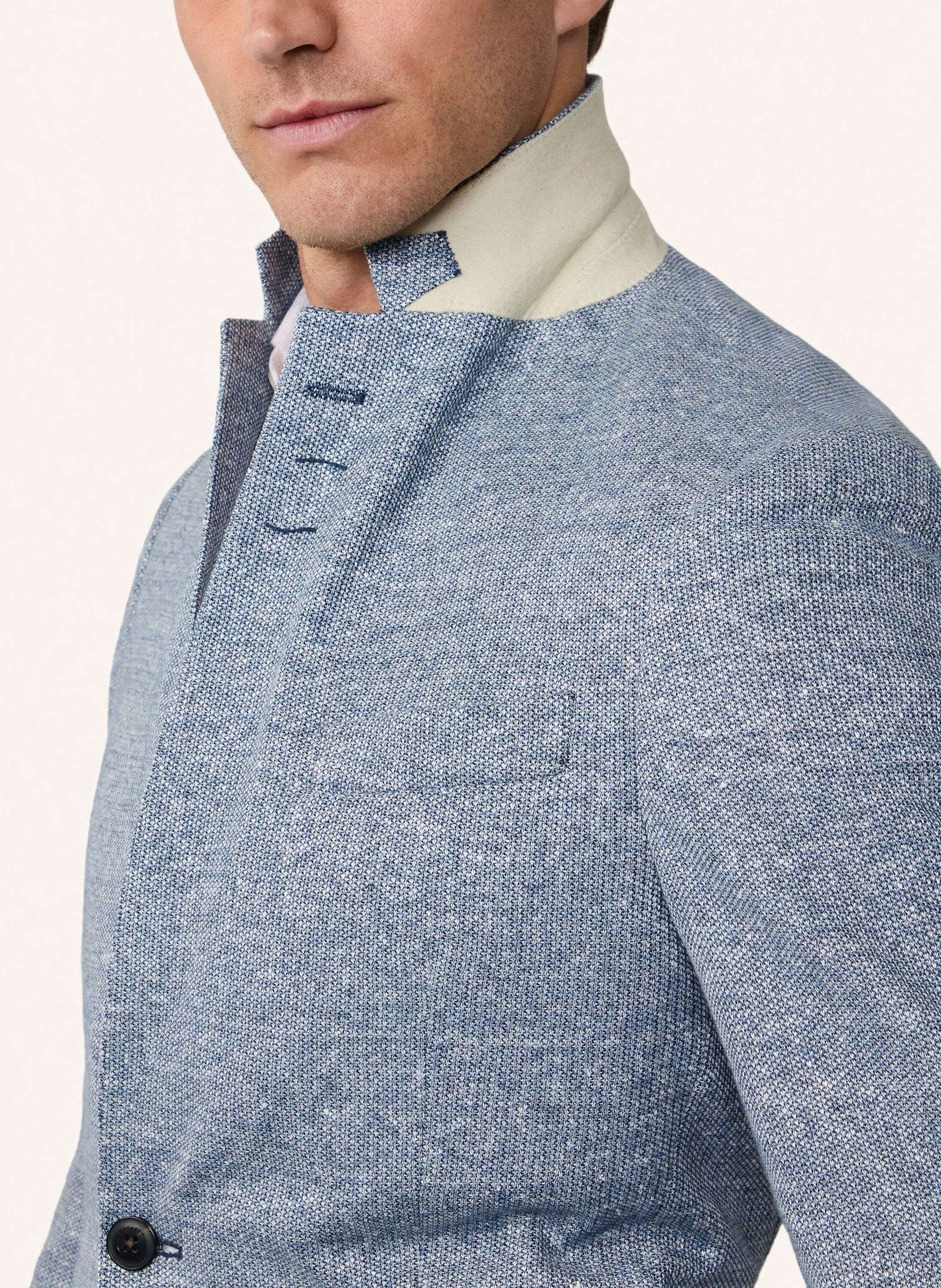 Thumbnail - Hackett London Blazer Waffle Jersey Cc blau