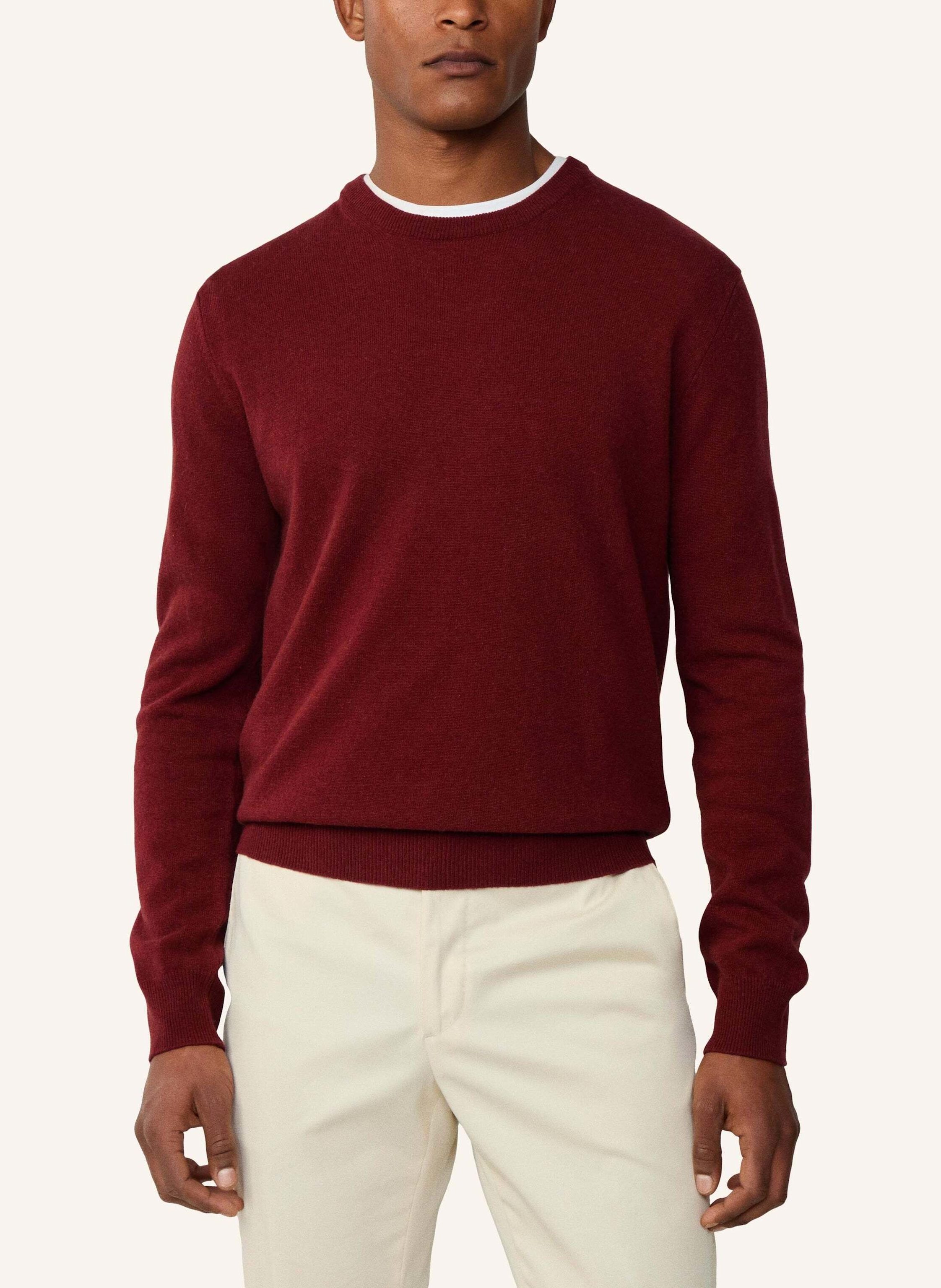 Thumbnail - Hackett London Pullover Merino Cash Mix Crew rot
