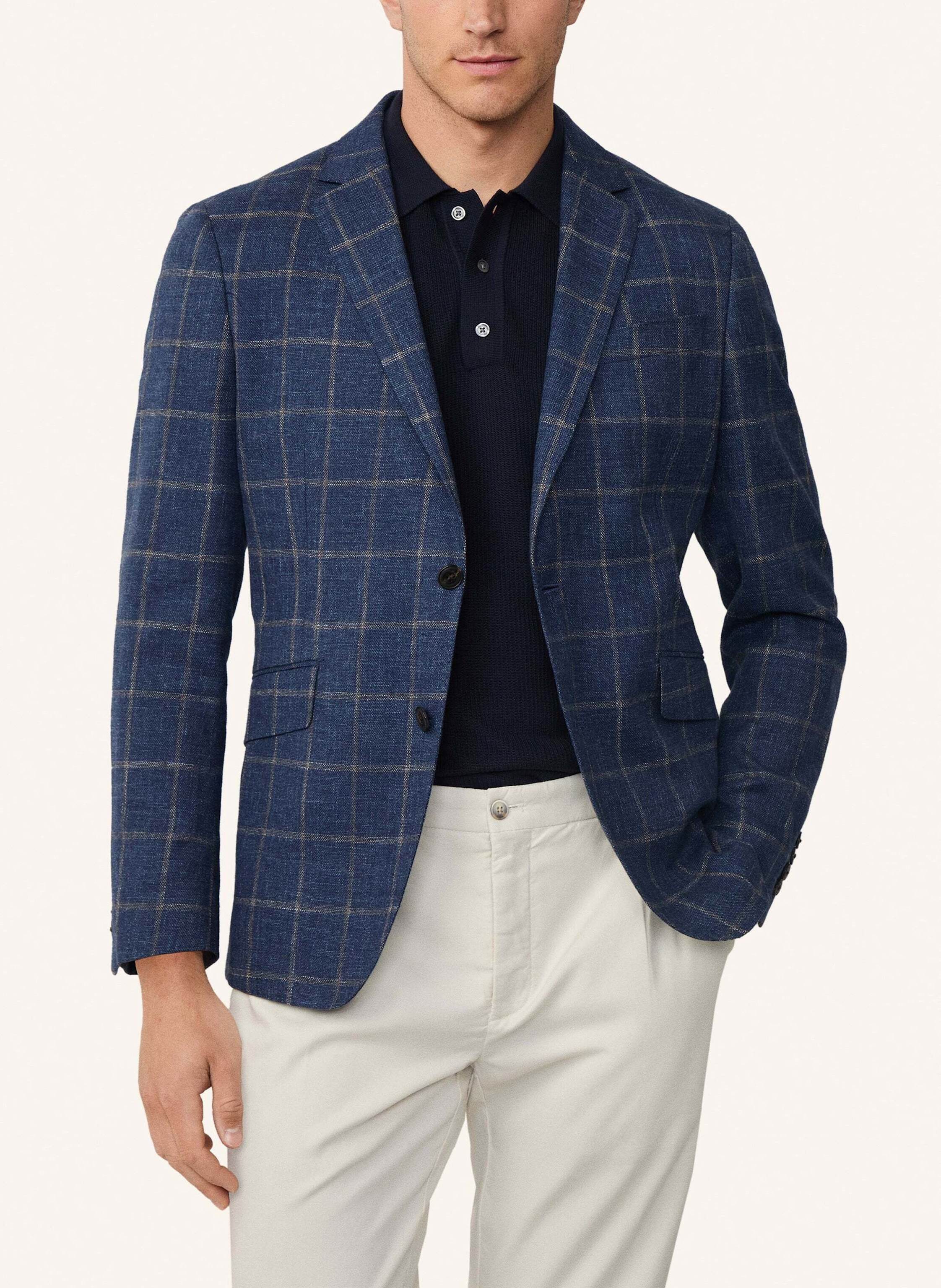 Thumbnail - Hackett London Blazer Stretch Lin Mel Wpane blau