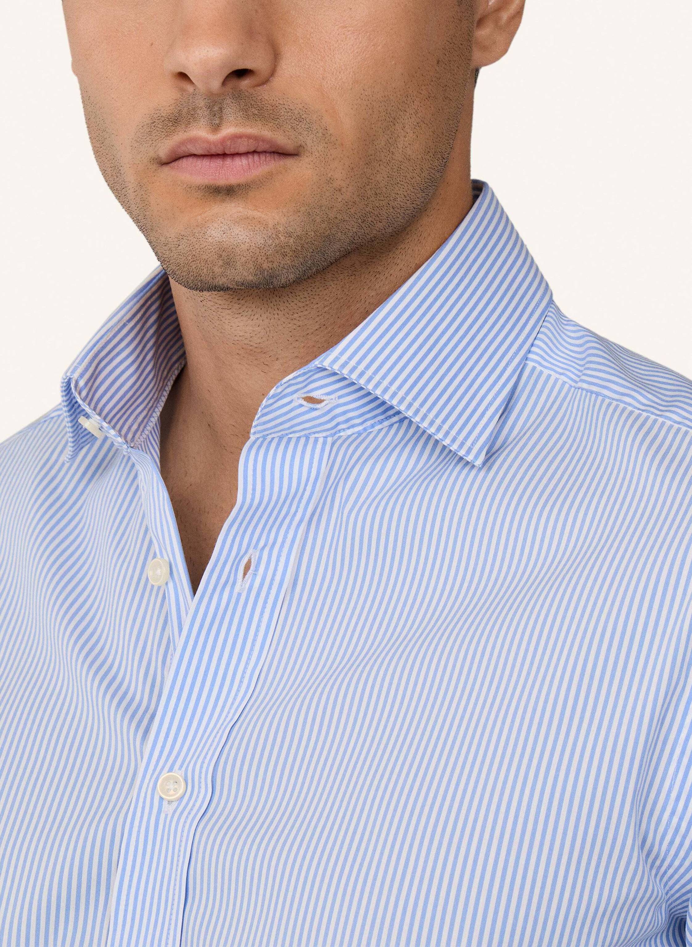 Thumbnail - Hackett London Freizeithemd Stretch Stripe Bc weiss