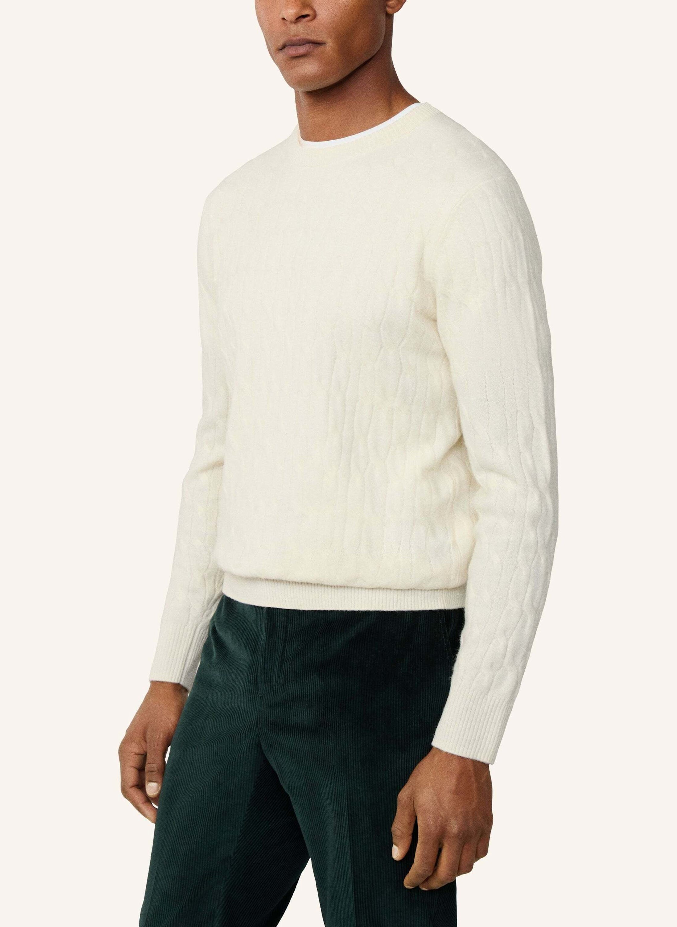Thumbnail - Hackett London Pullover Lw Cable Crew weiss