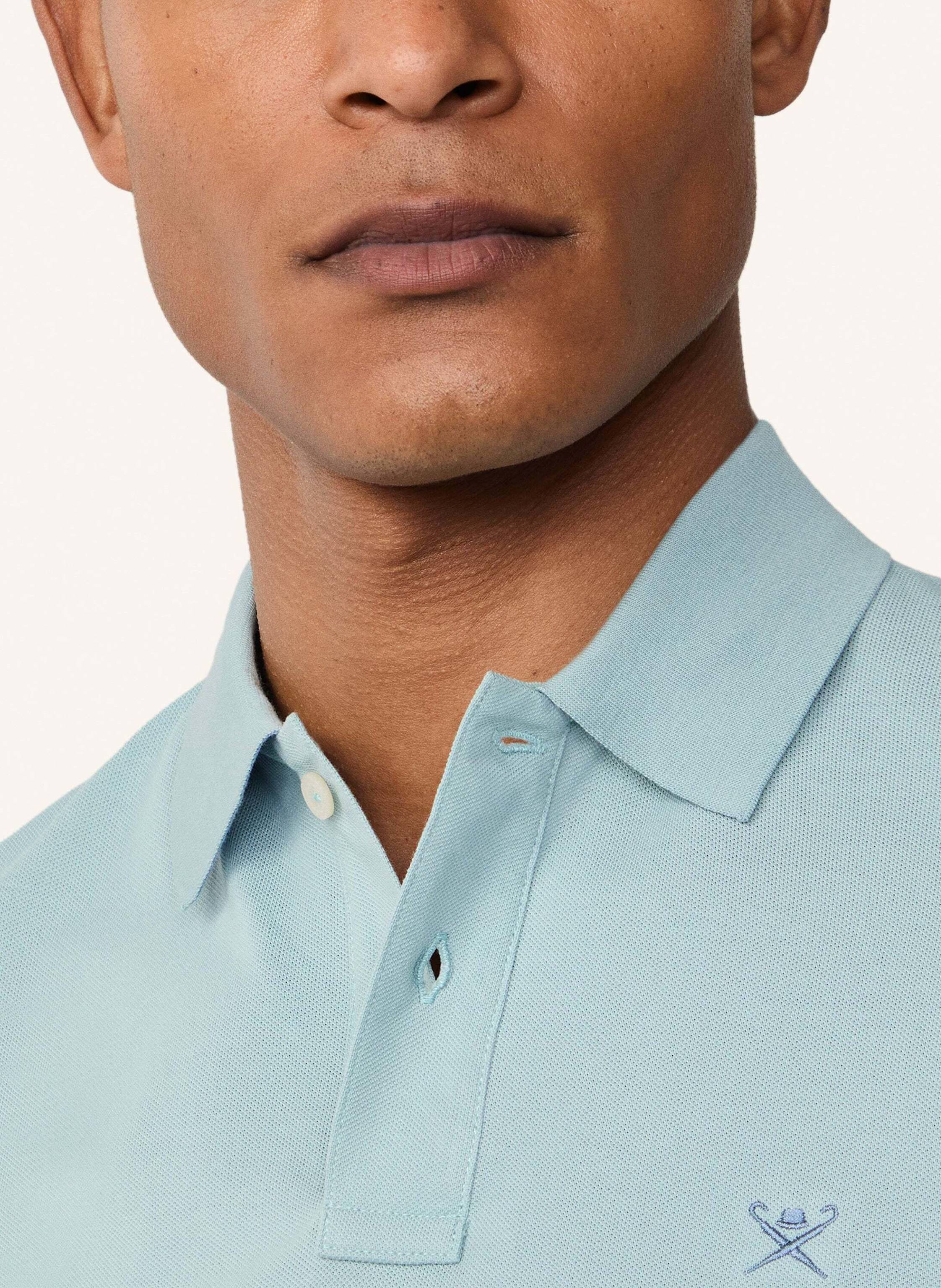 Thumbnail - Hackett London Piqué-Poloshirt Slim Fit blau