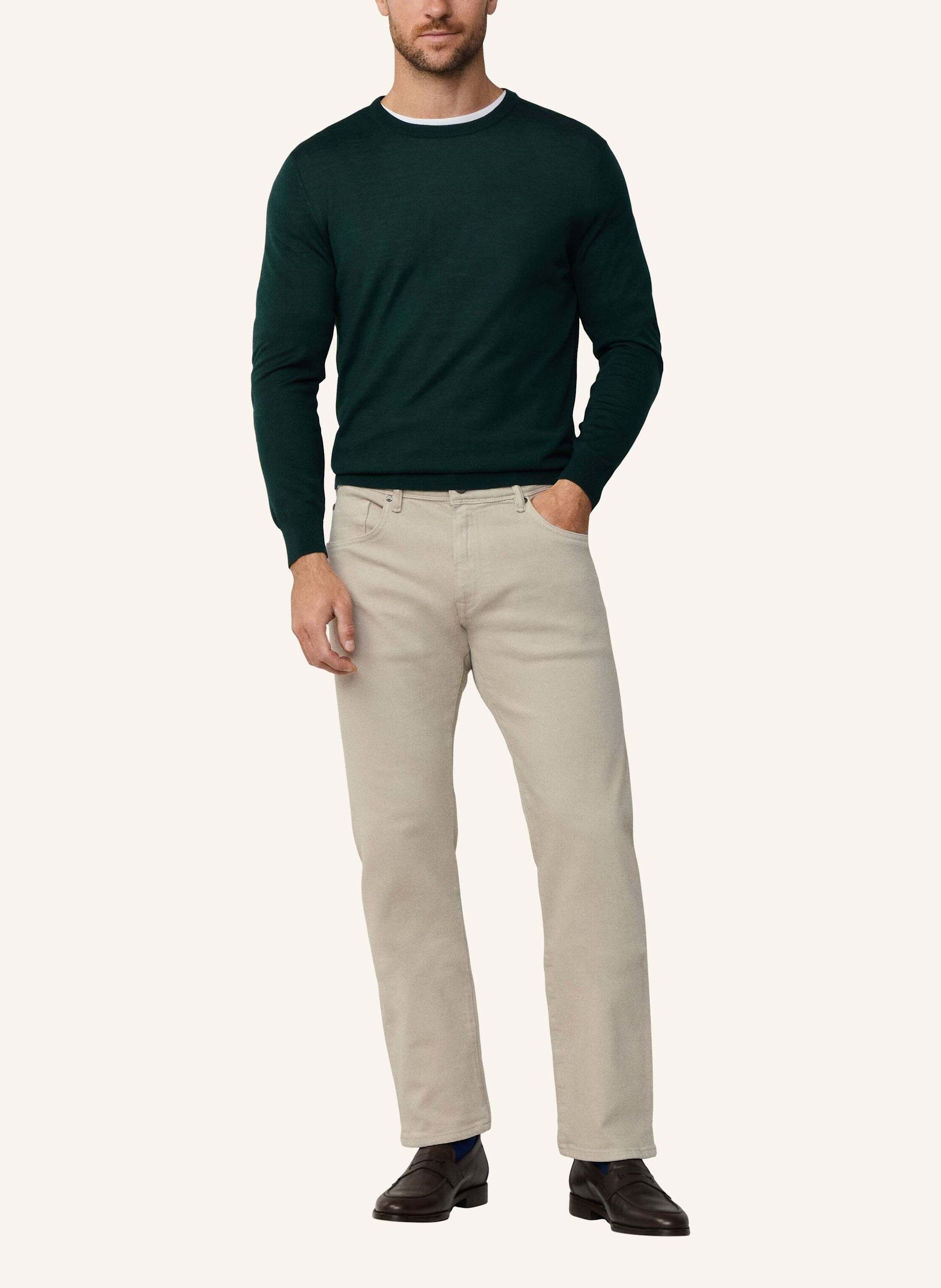 Thumbnail - Hackett London Pullover Merino Silk Crew gruen