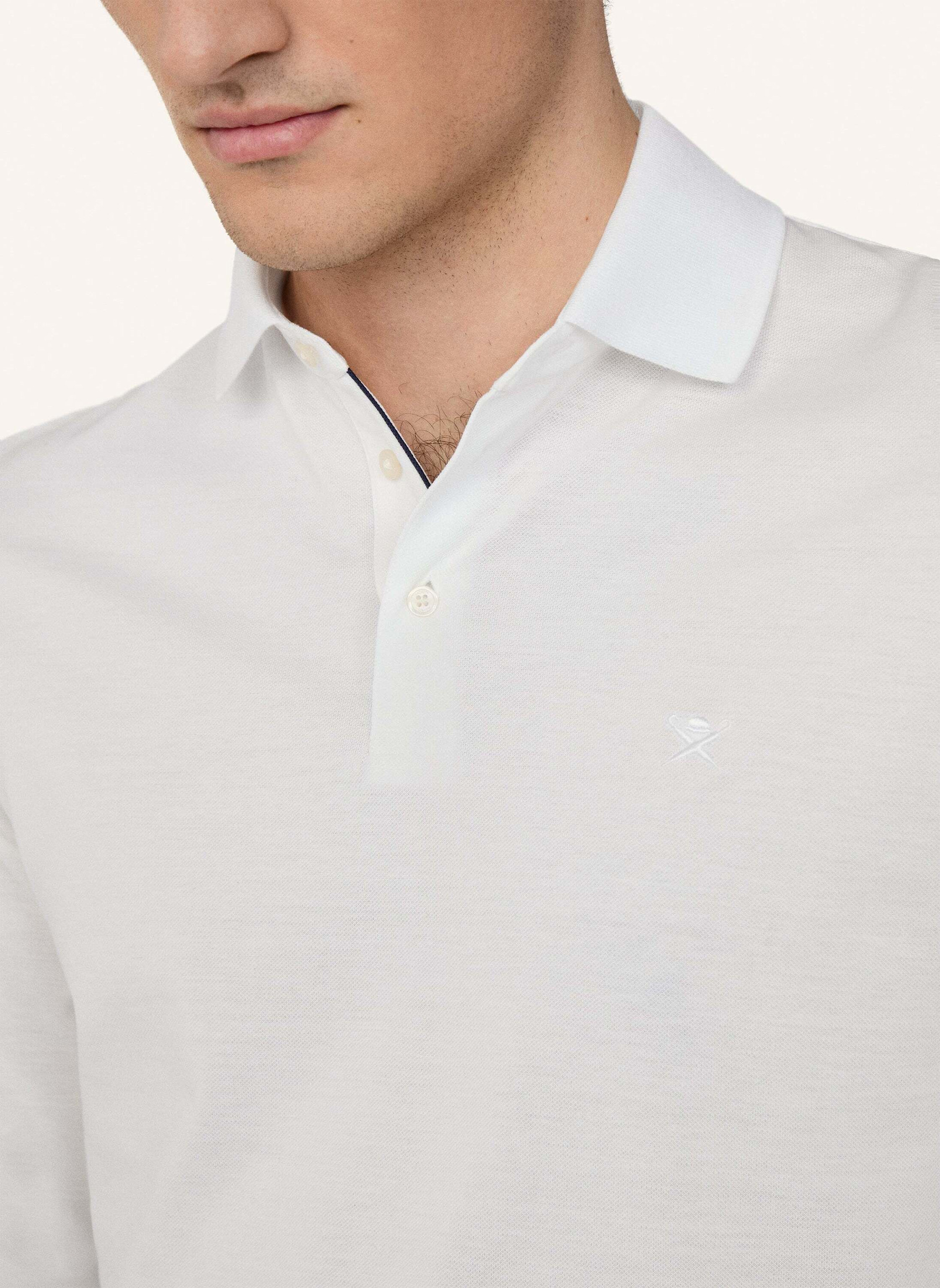 Thumbnail - Hackett London Poloshirt Mercerised Polo Ls weiss