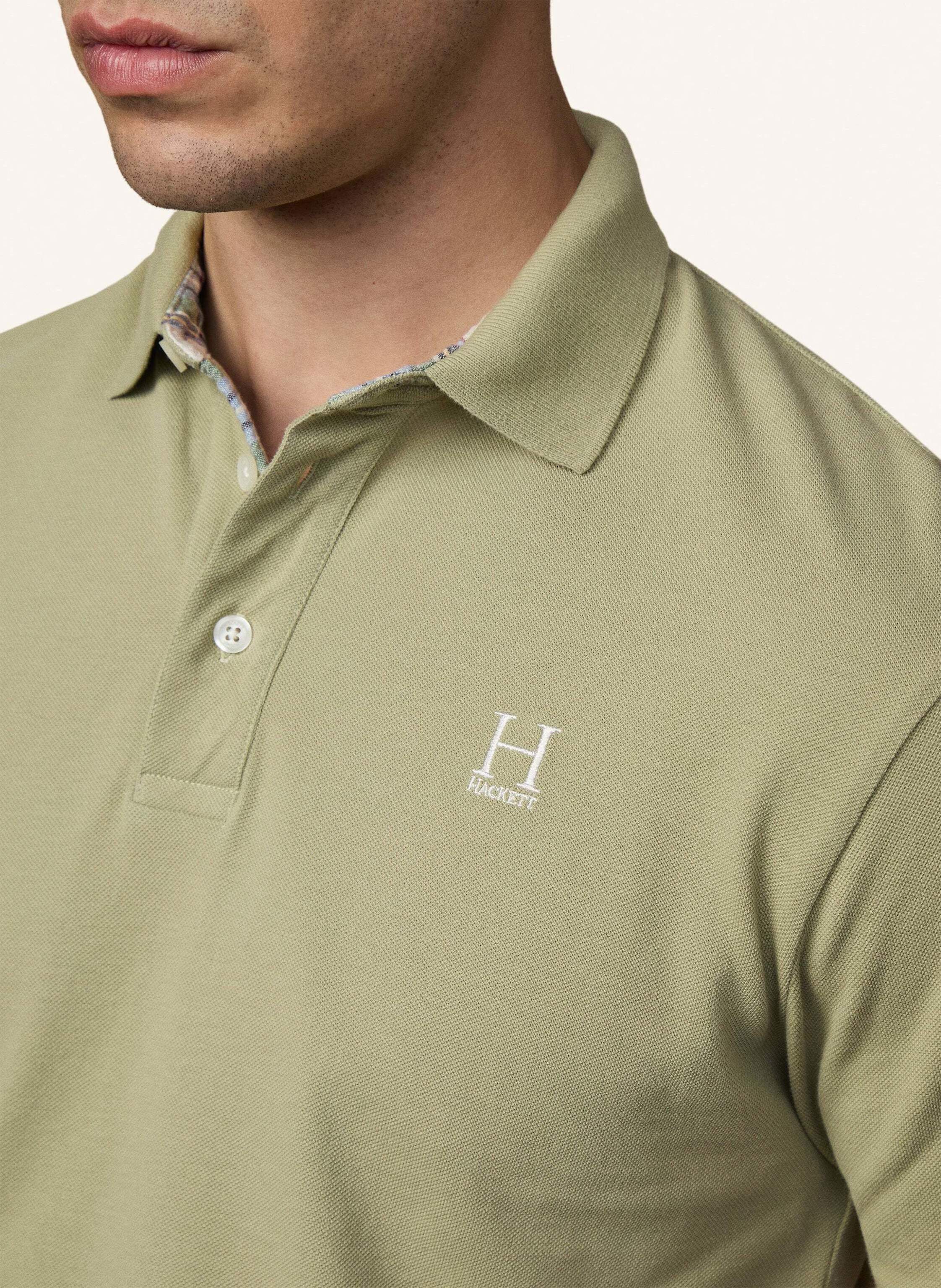Thumbnail - Hackett London Poloshirt Heritage Madras Trim gruen