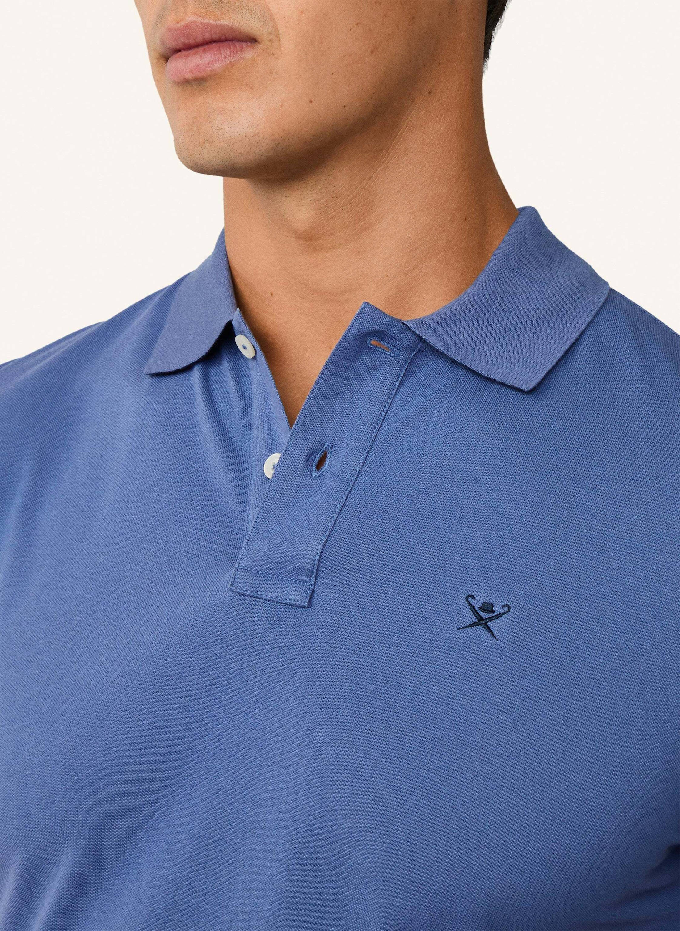 Thumbnail - Hackett London Poloshirt Slim Fit Logo blau