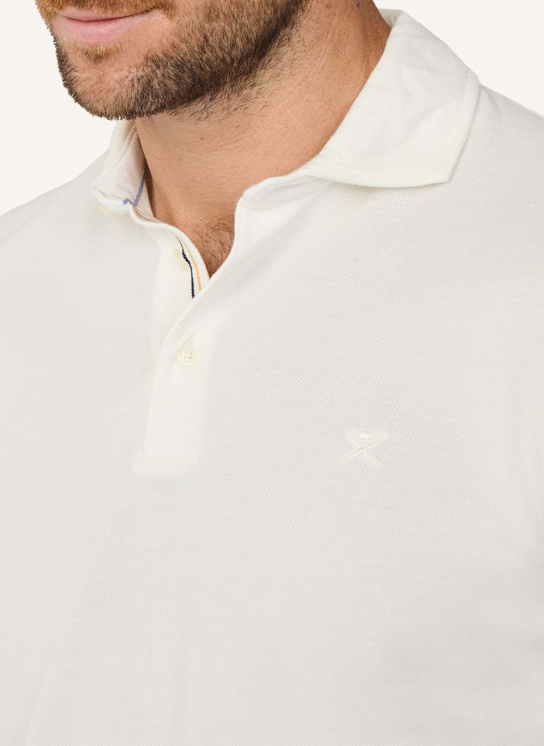 Thumbnail - Hackett London Poloshirt Selvedge Knit Plkt weiss