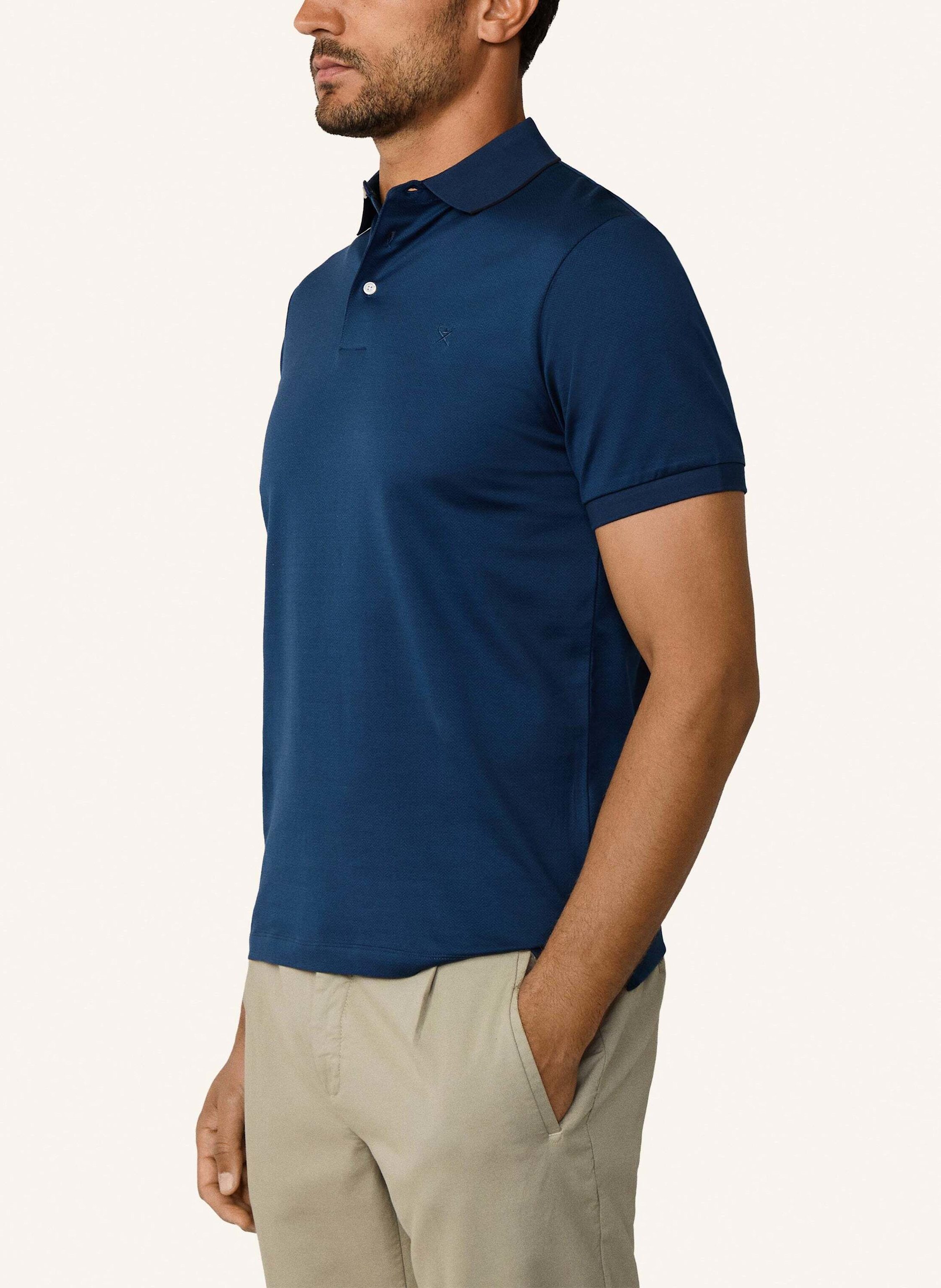 Thumbnail - Hackett London Poloshirt Hbone Jacq Jsy Ss blau
