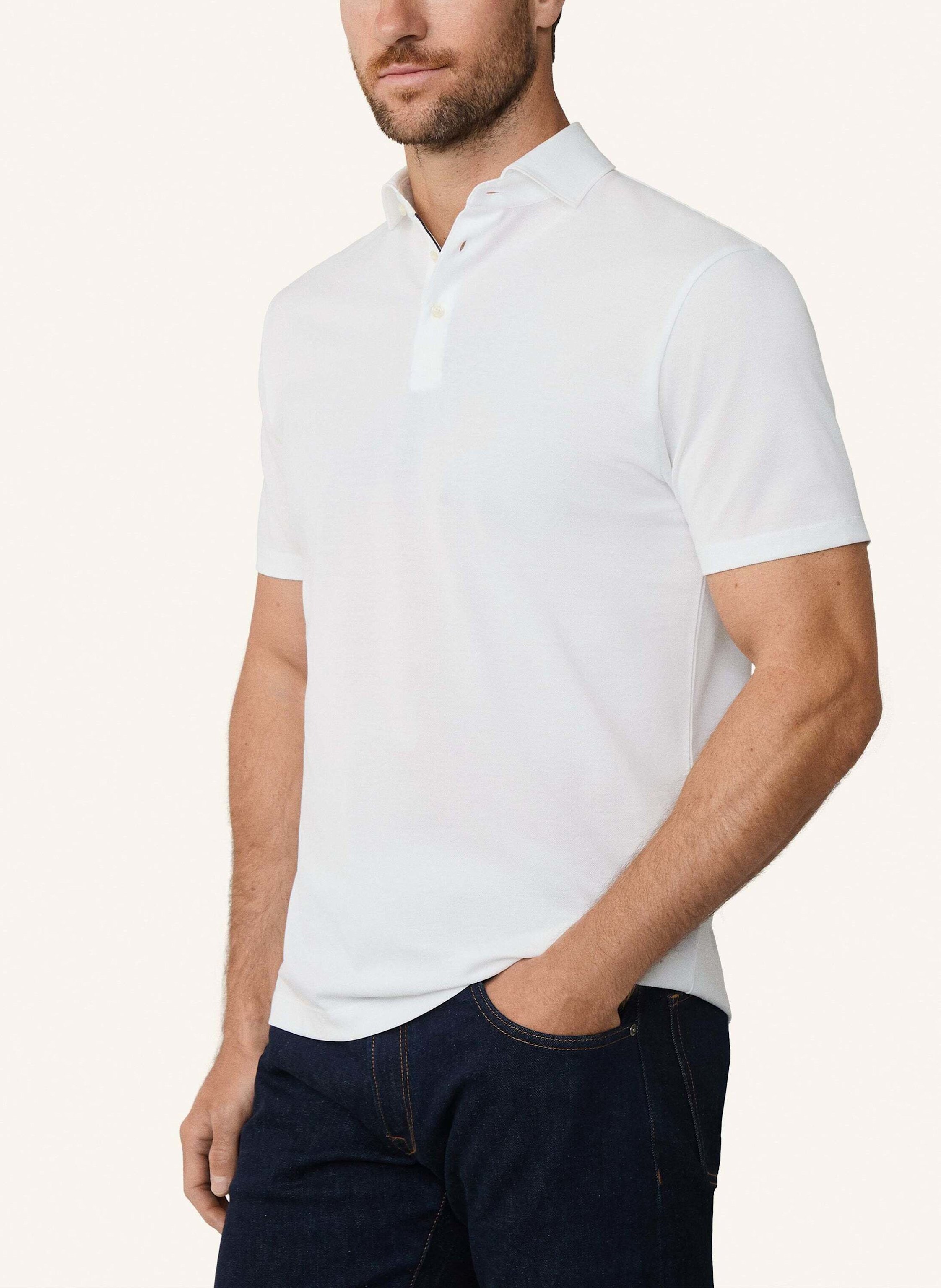 Thumbnail - Hackett London Poloshirt Mercerised Polo weiss