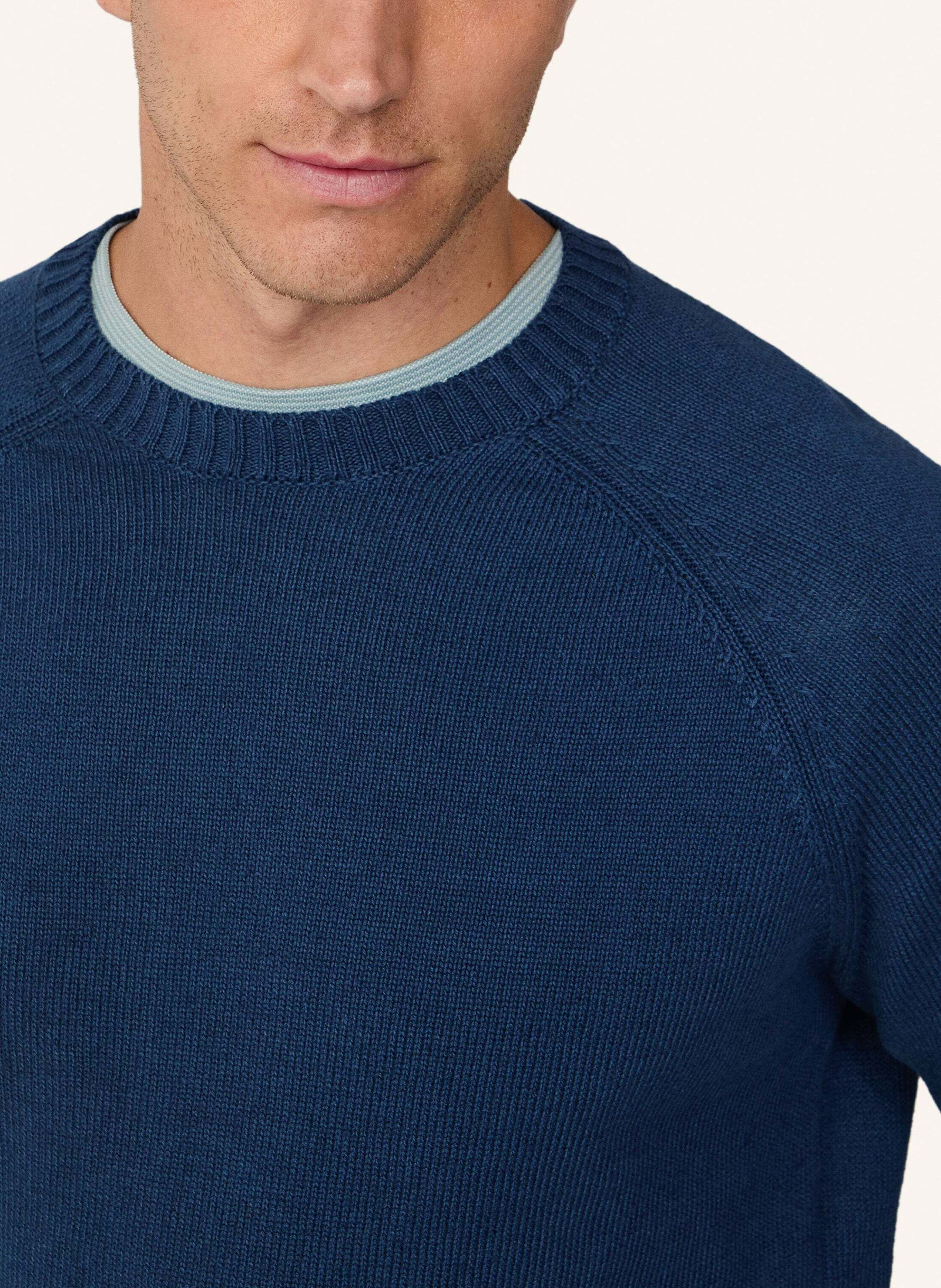 Thumbnail - Hackett London Pullover Summer Lin Cot Crew blau