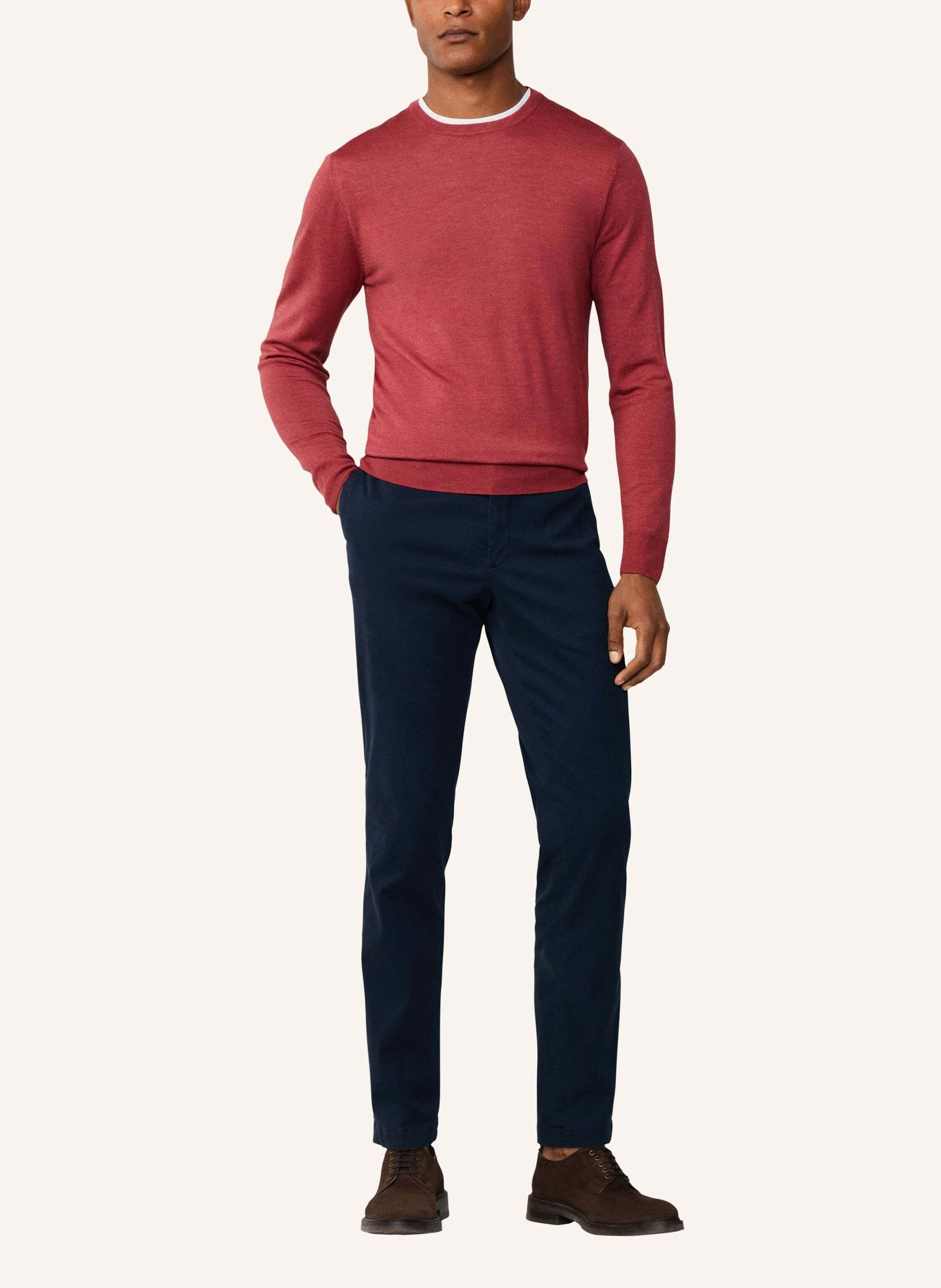Thumbnail - Hackett London Pullover Gmd Merino Silk Crew rot