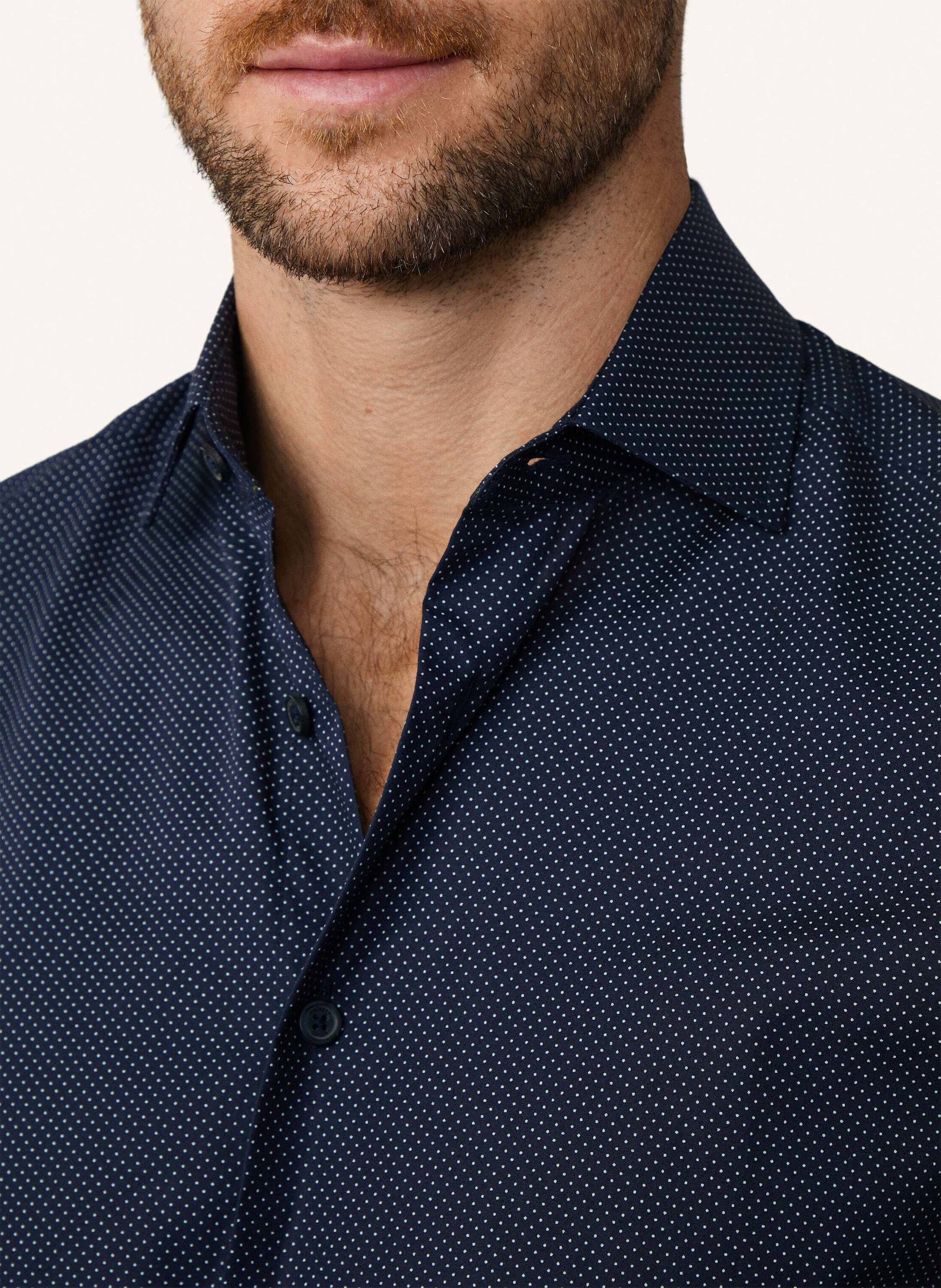 Thumbnail - Hackett London Freizeithemd Polkadot Print blau