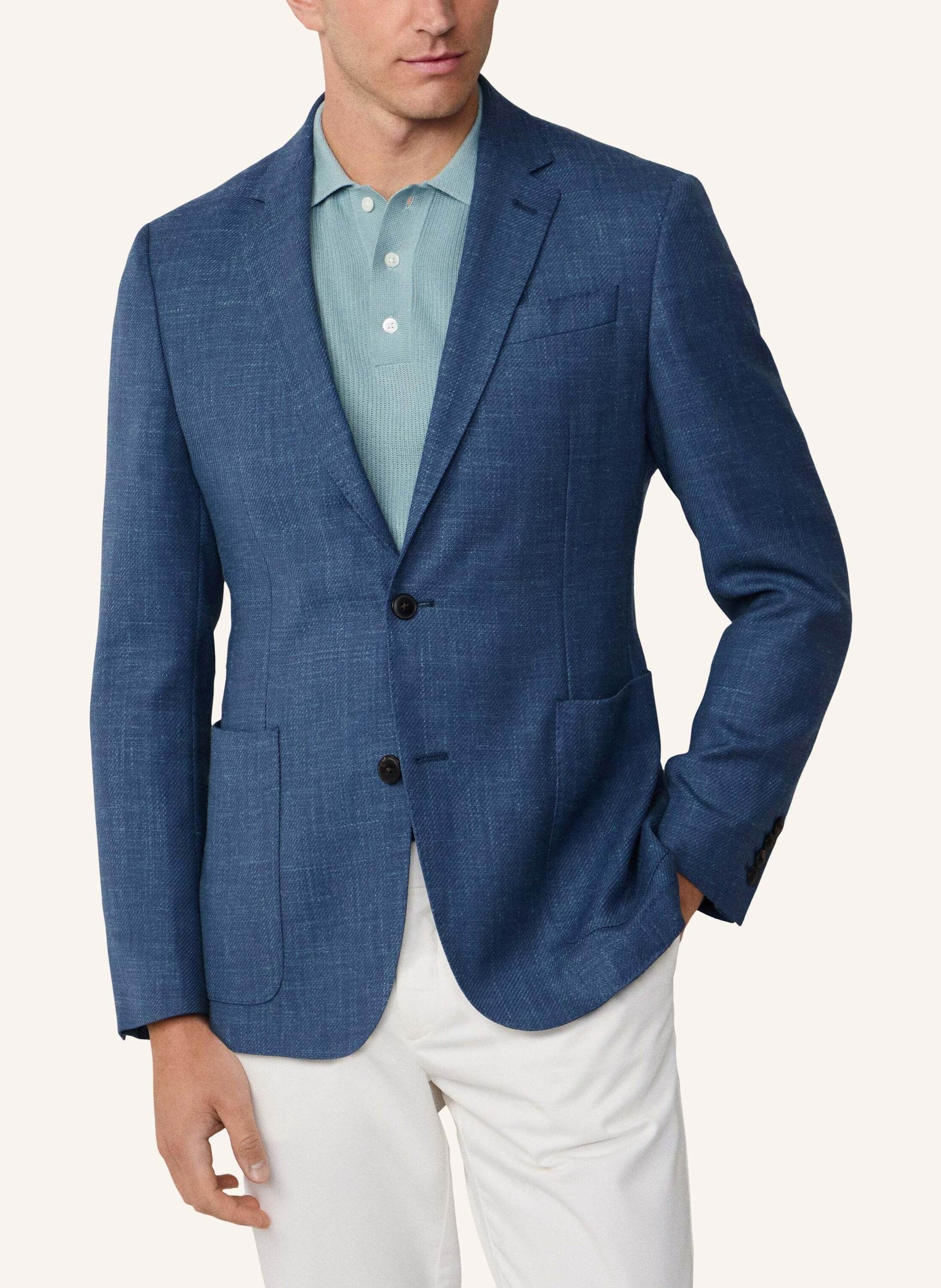 Thumbnail - Hackett London Blazer Stretch Wl Lin Twill blau