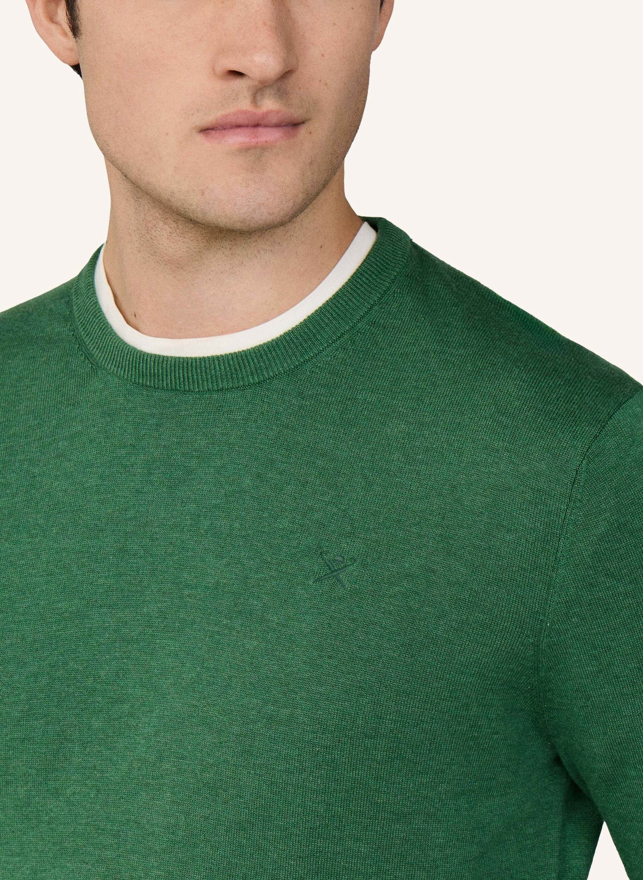 Thumbnail - Hackett London Pullover Cotton Silk Crew gruen