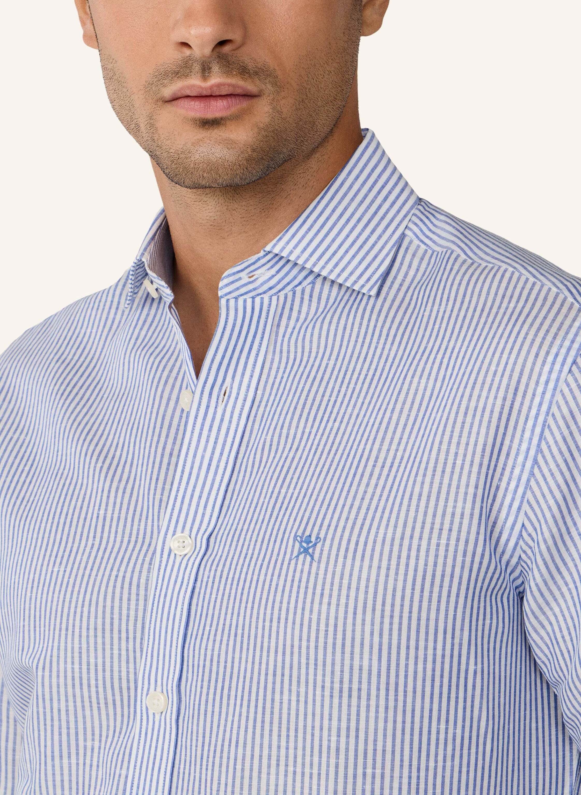 Thumbnail - Hackett London Freizeithemd Ess Linen Bengal blau