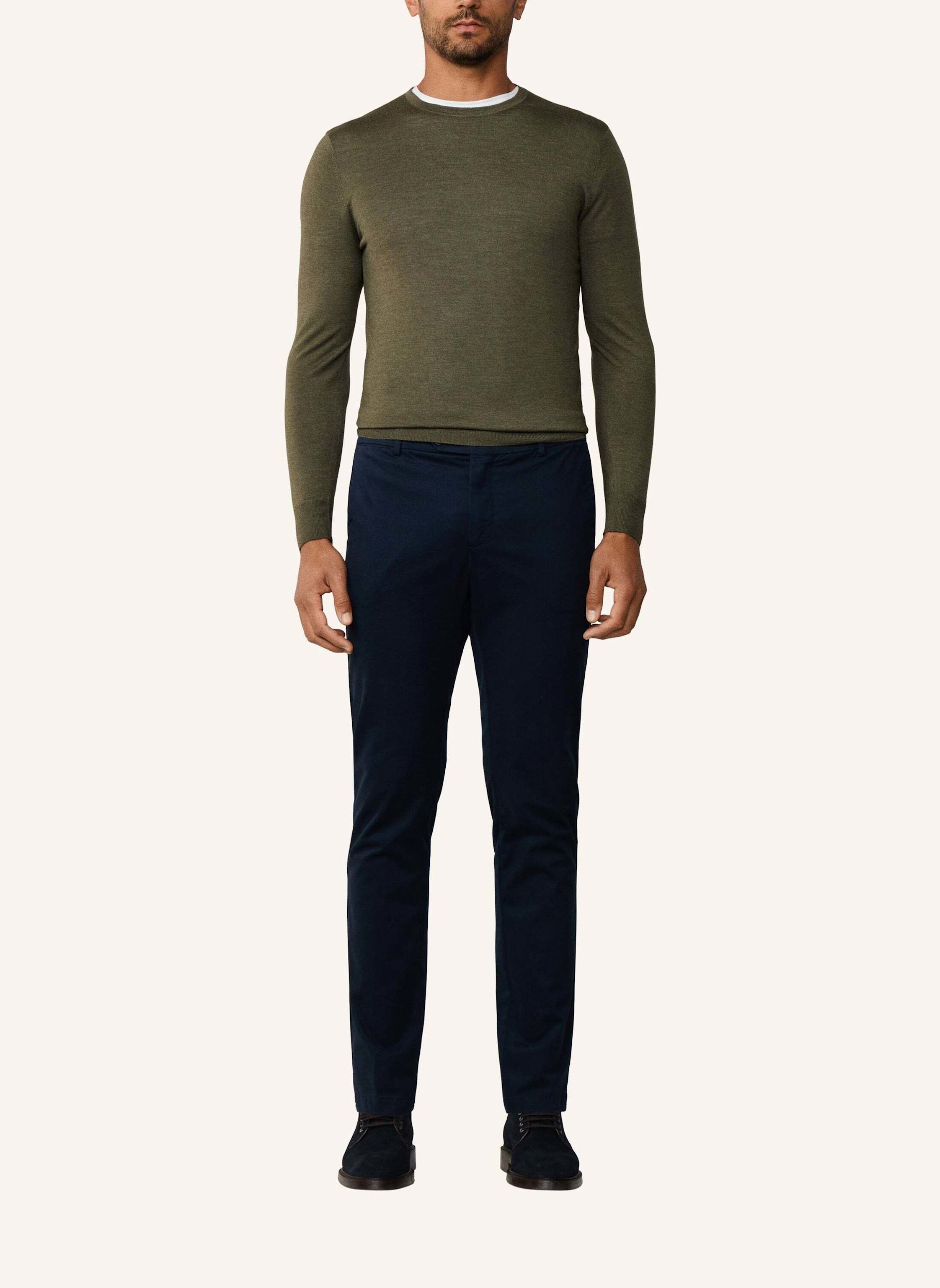 Thumbnail - Hackett London Pullover Gmd Merino Silk Crew gruen