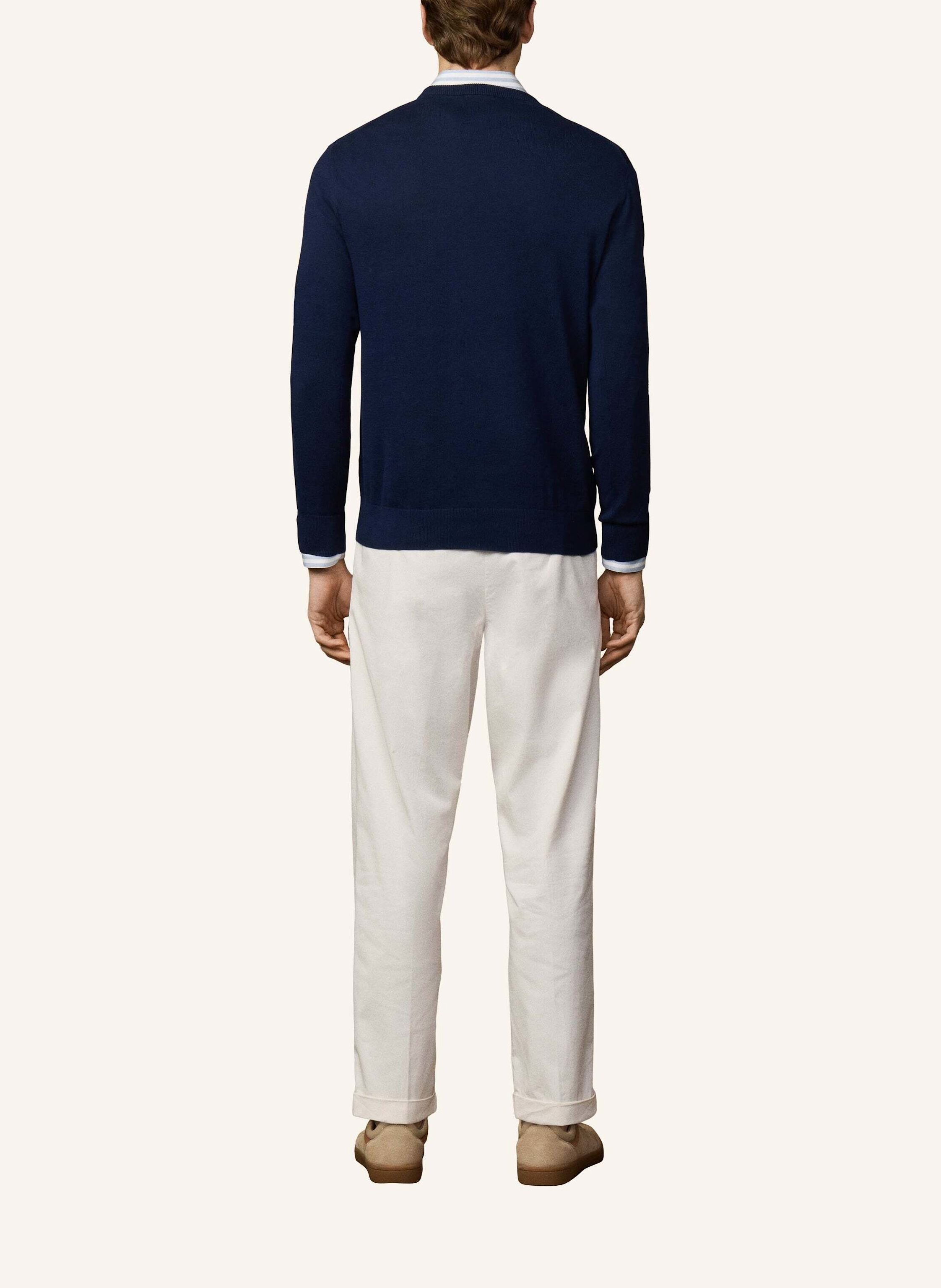 Thumbnail - Hackett London Pullover Ess Cotton V Neck blau