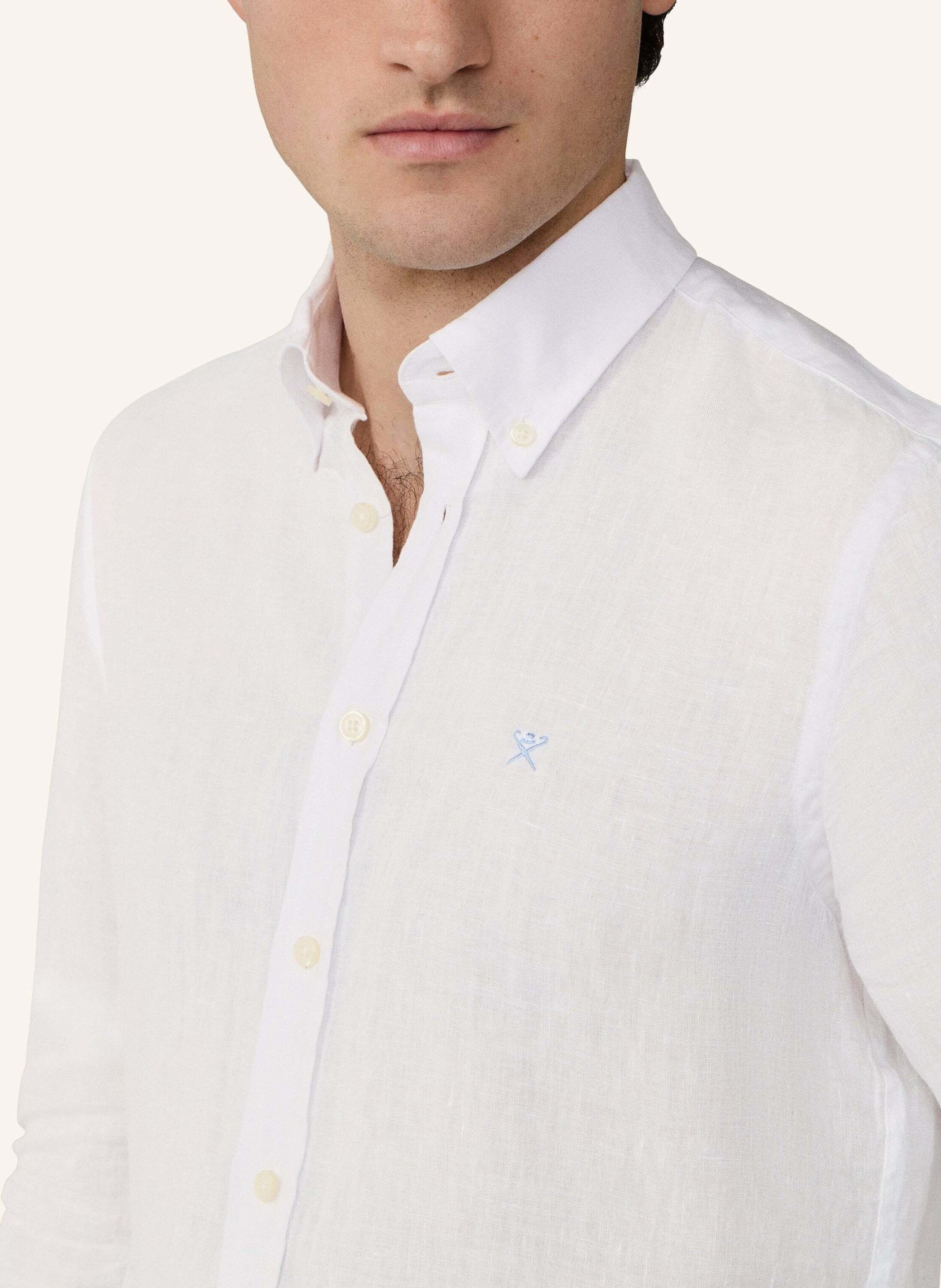 Thumbnail - Hackett London Freizeithemd Ess Gmd Linen Brpt weiss