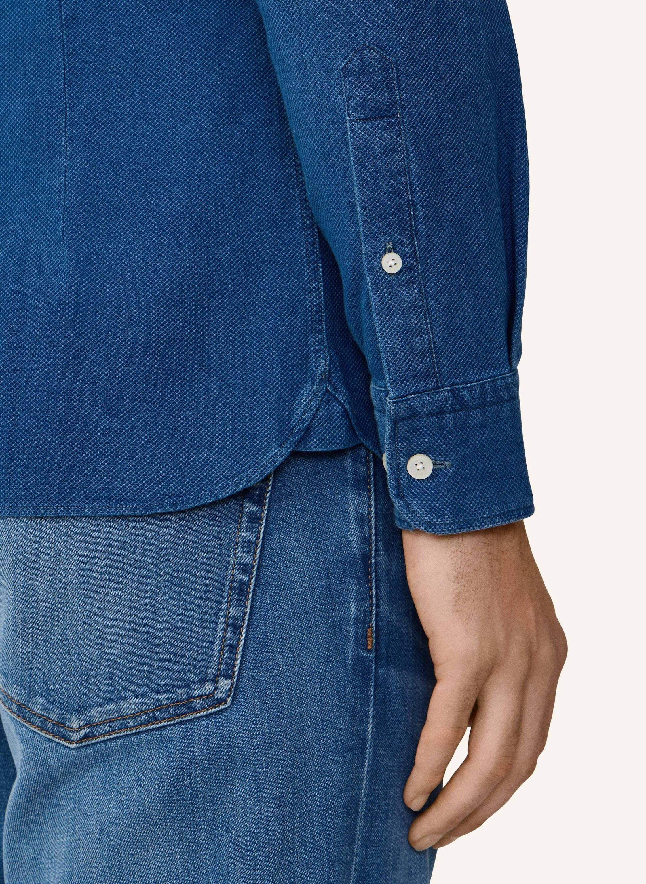 Thumbnail - Hackett London Freizeithemd Textured Denim blau