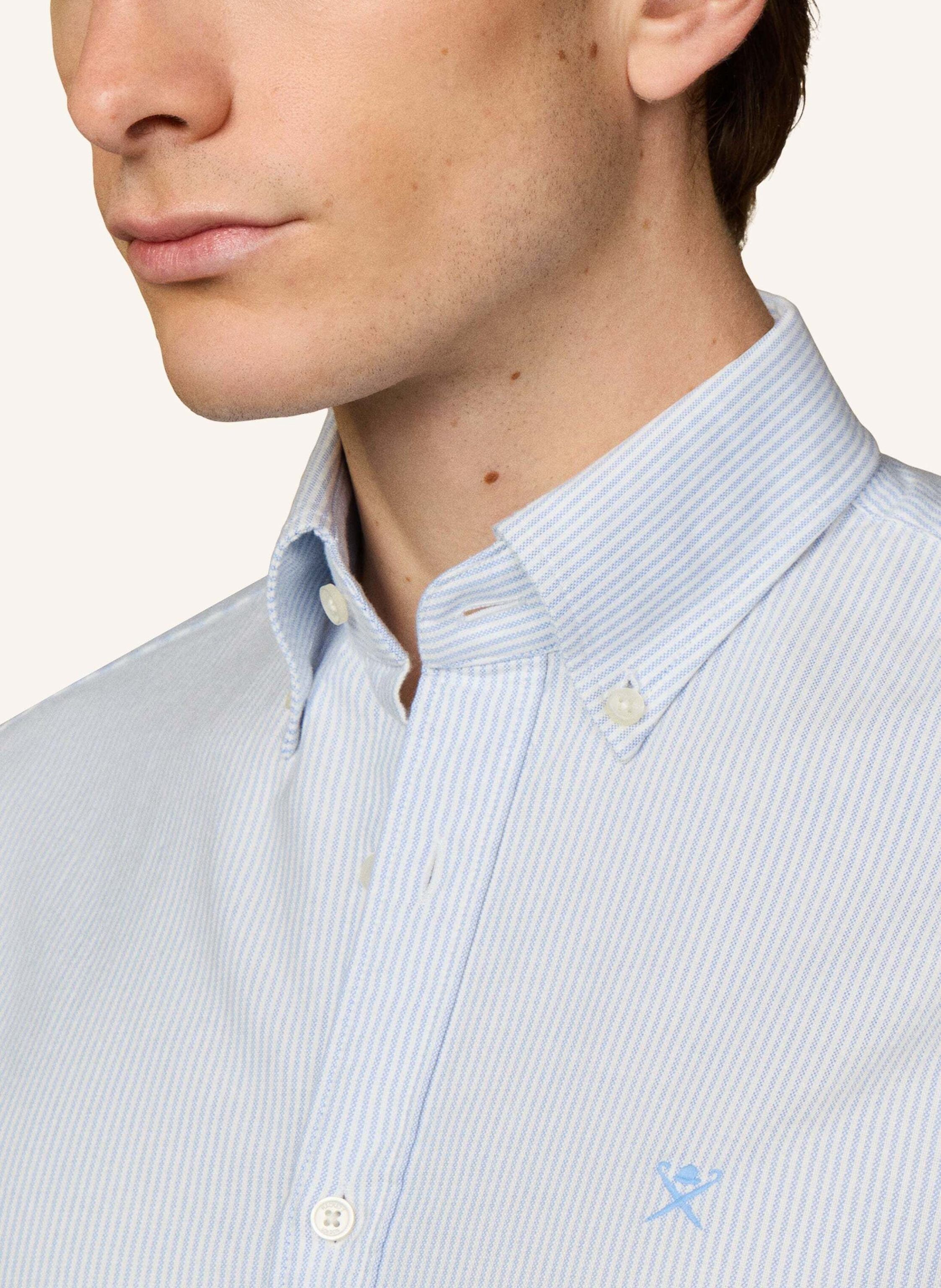 Thumbnail - Hackett London Freizeithemd Heritage Tick Ox Str blau