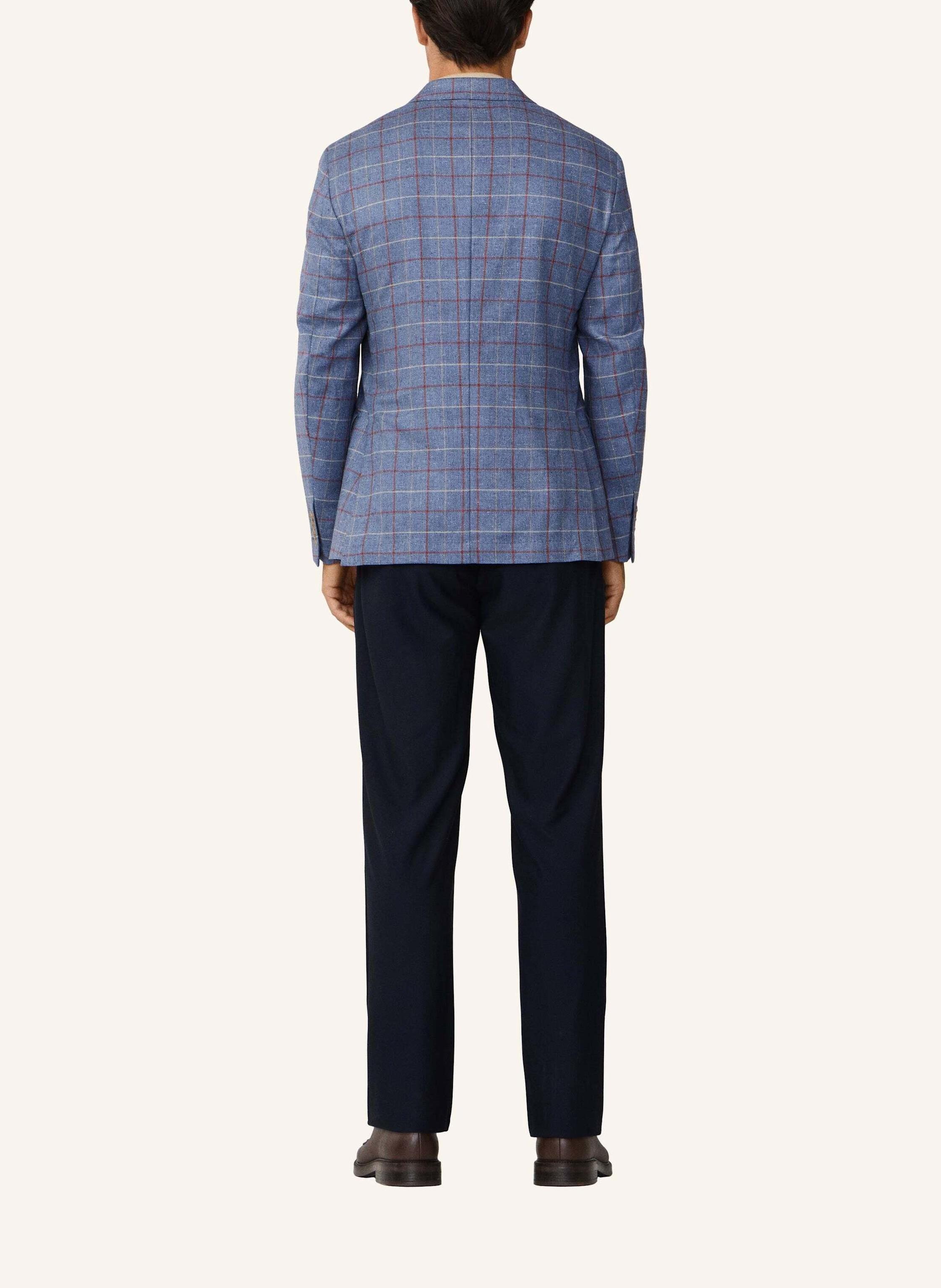 Thumbnail - Hackett London Blazer Silk Wool Tattersall blau