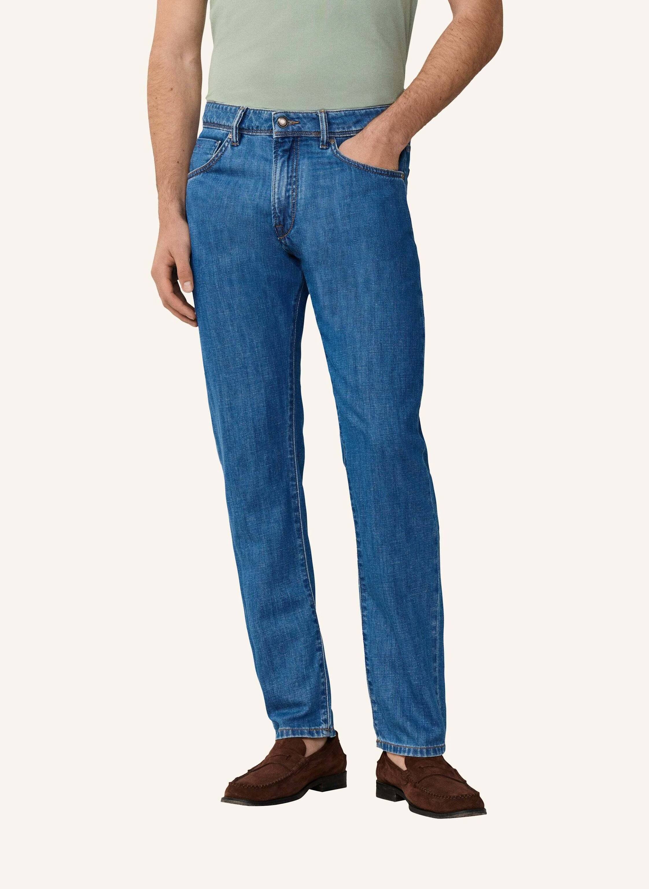 Thumbnail - Hackett London Jeans Overall Cot Linen Denim blau