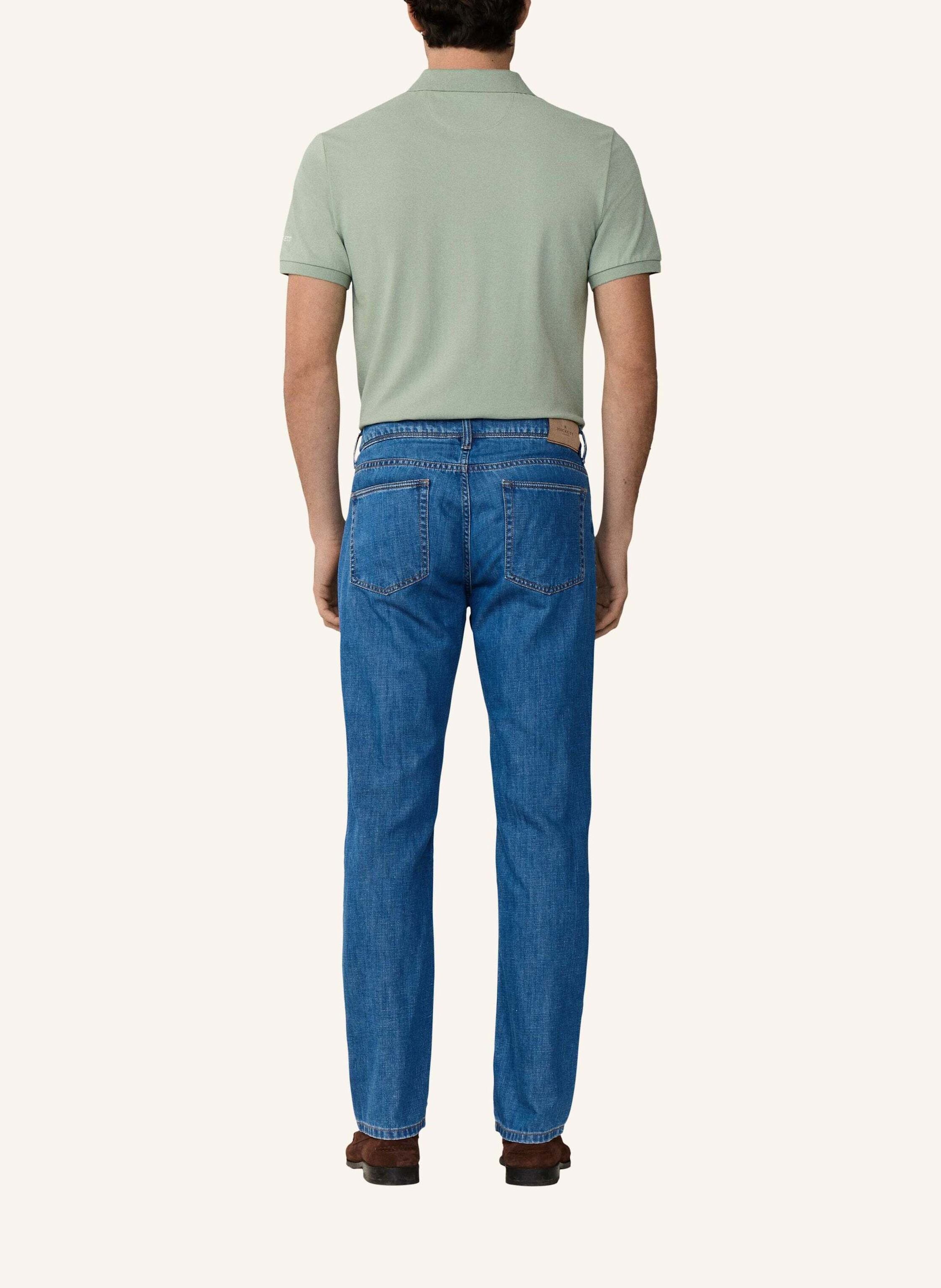 Thumbnail - Hackett London Jeans Overall Cot Linen Denim blau