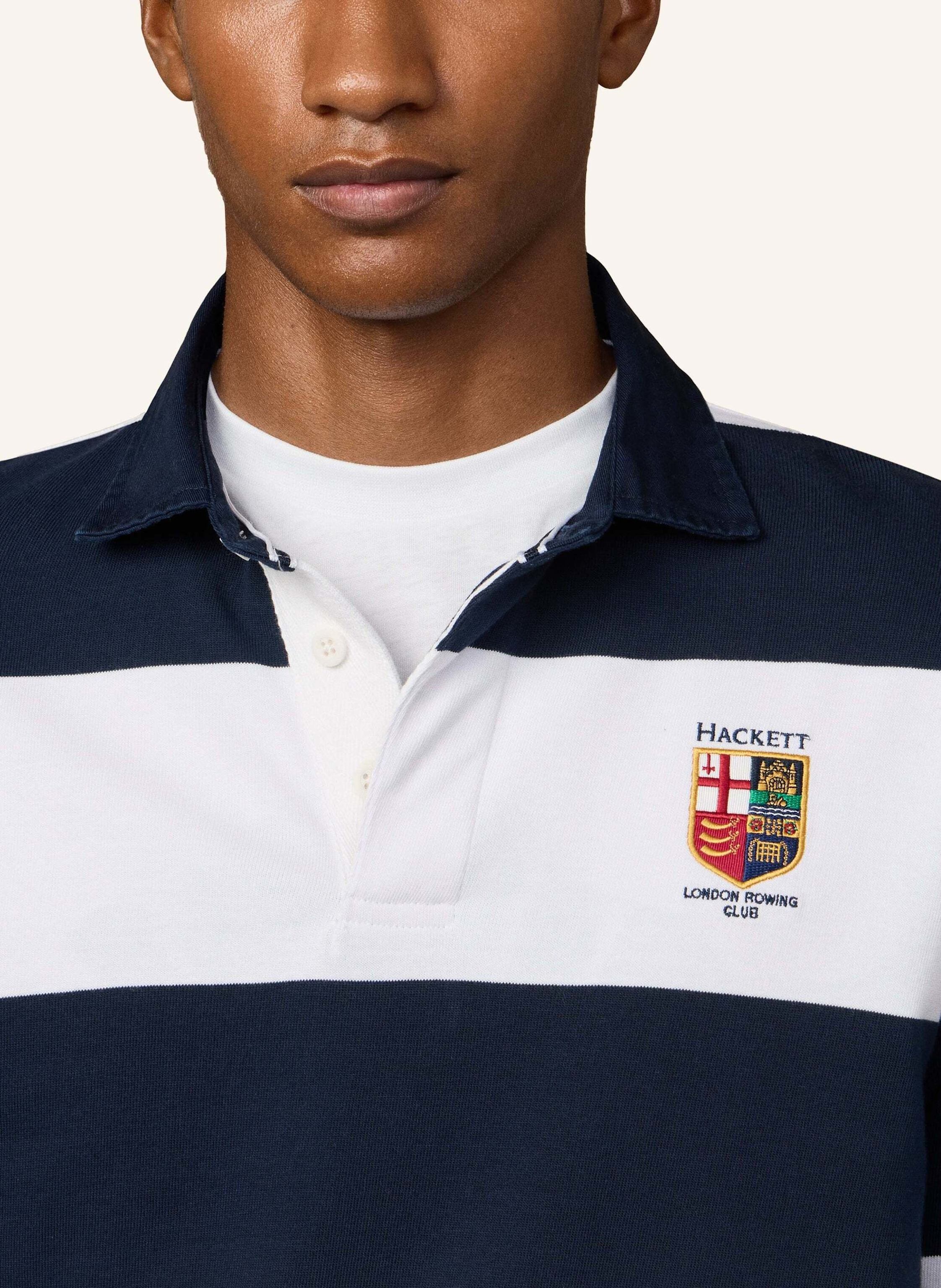 Thumbnail - Hackett London Poloshirt Heritage Lrc Str Rb Ls weiss