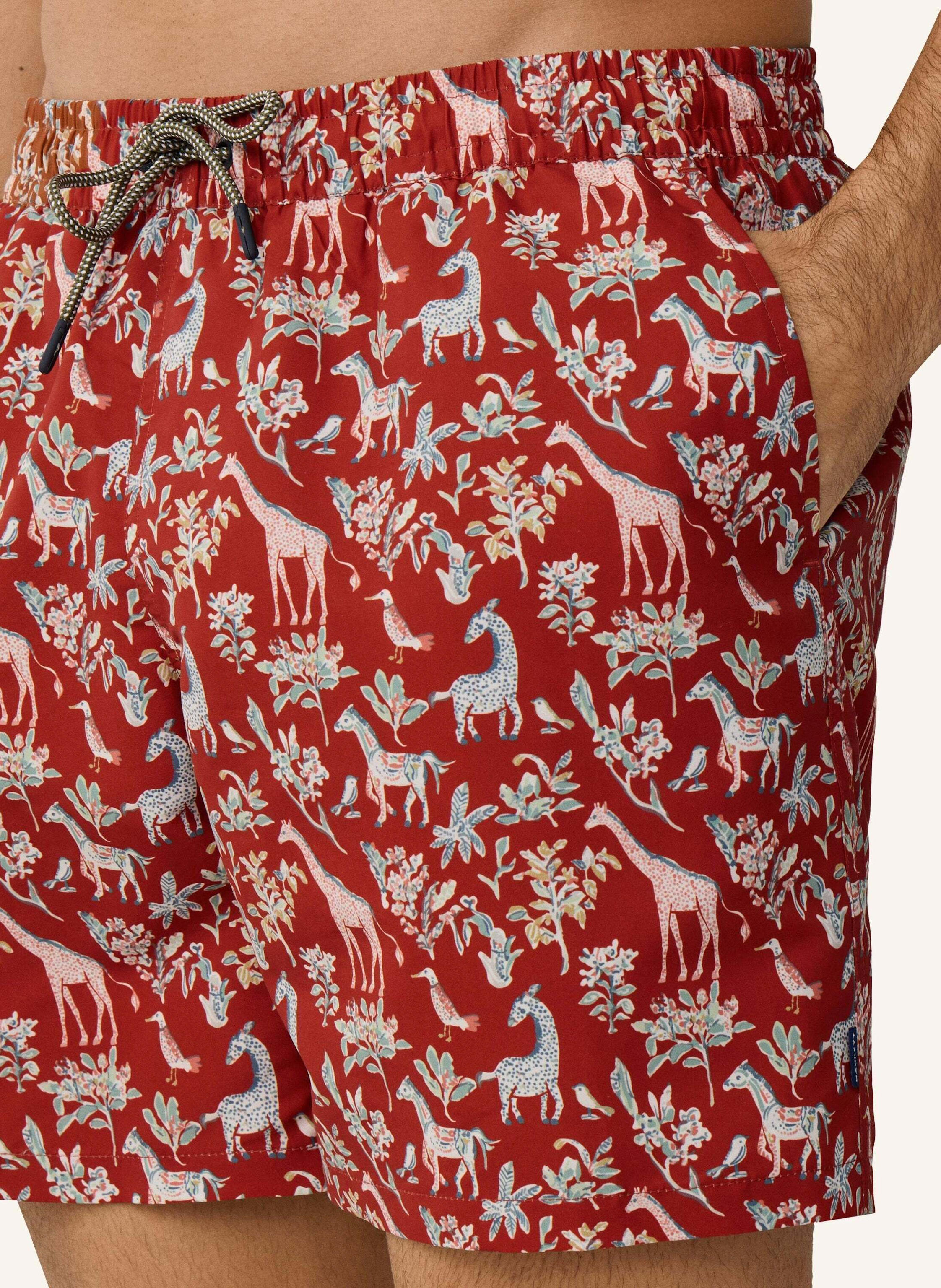 Thumbnail - Hackett London Badeshorts Fauna rot