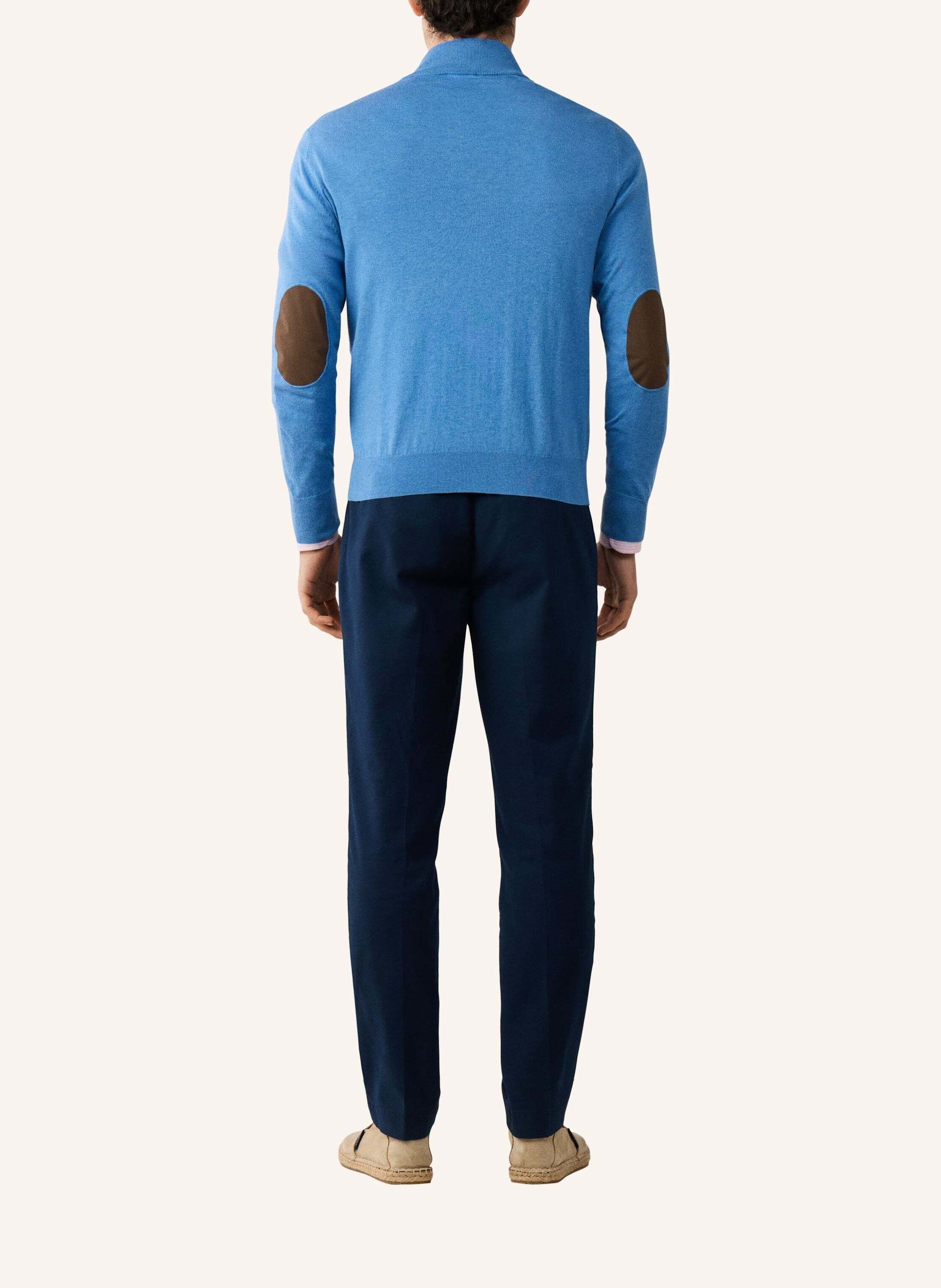 Thumbnail - Hackett London Pullover Cotton Cash Hzip blau