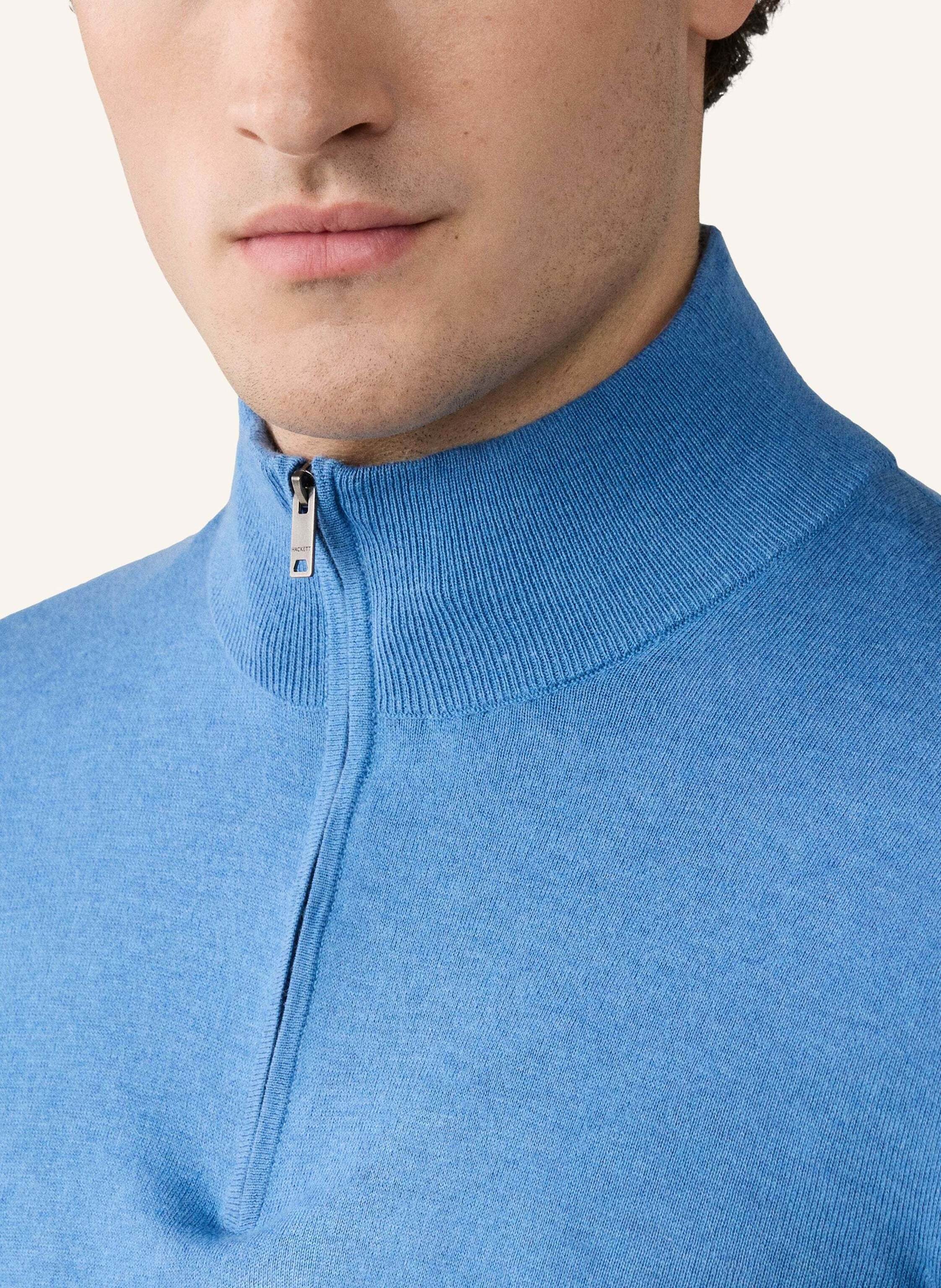 Thumbnail - Hackett London Pullover Cotton Cash Hzip blau
