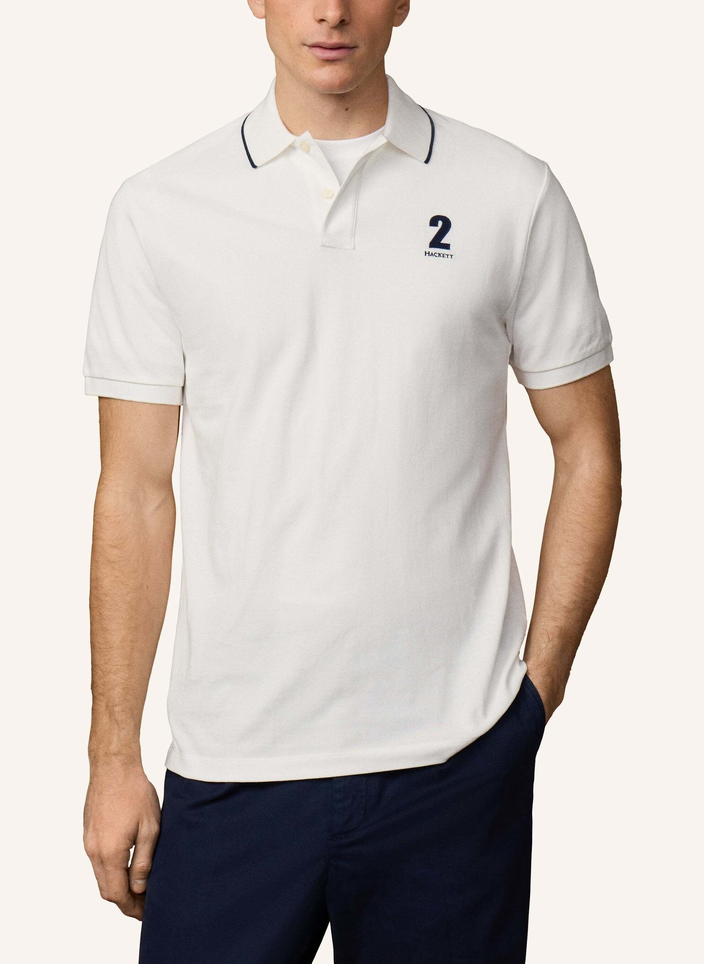 Thumbnail - Hackett London Poloshirt Heritage Nbr Polo weiss