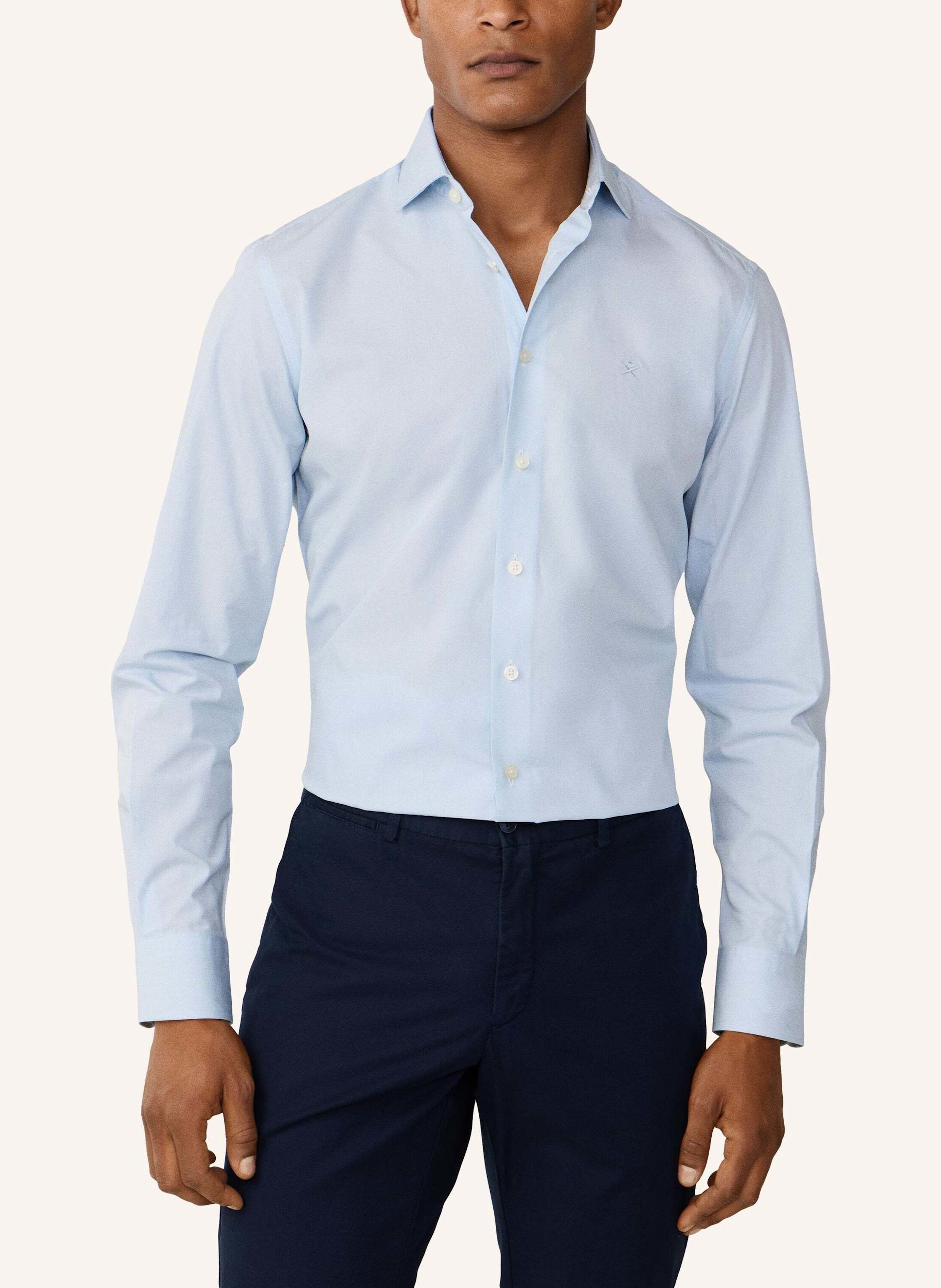 Thumbnail - Hackett London Freizeithemd Hairline Stripe blau