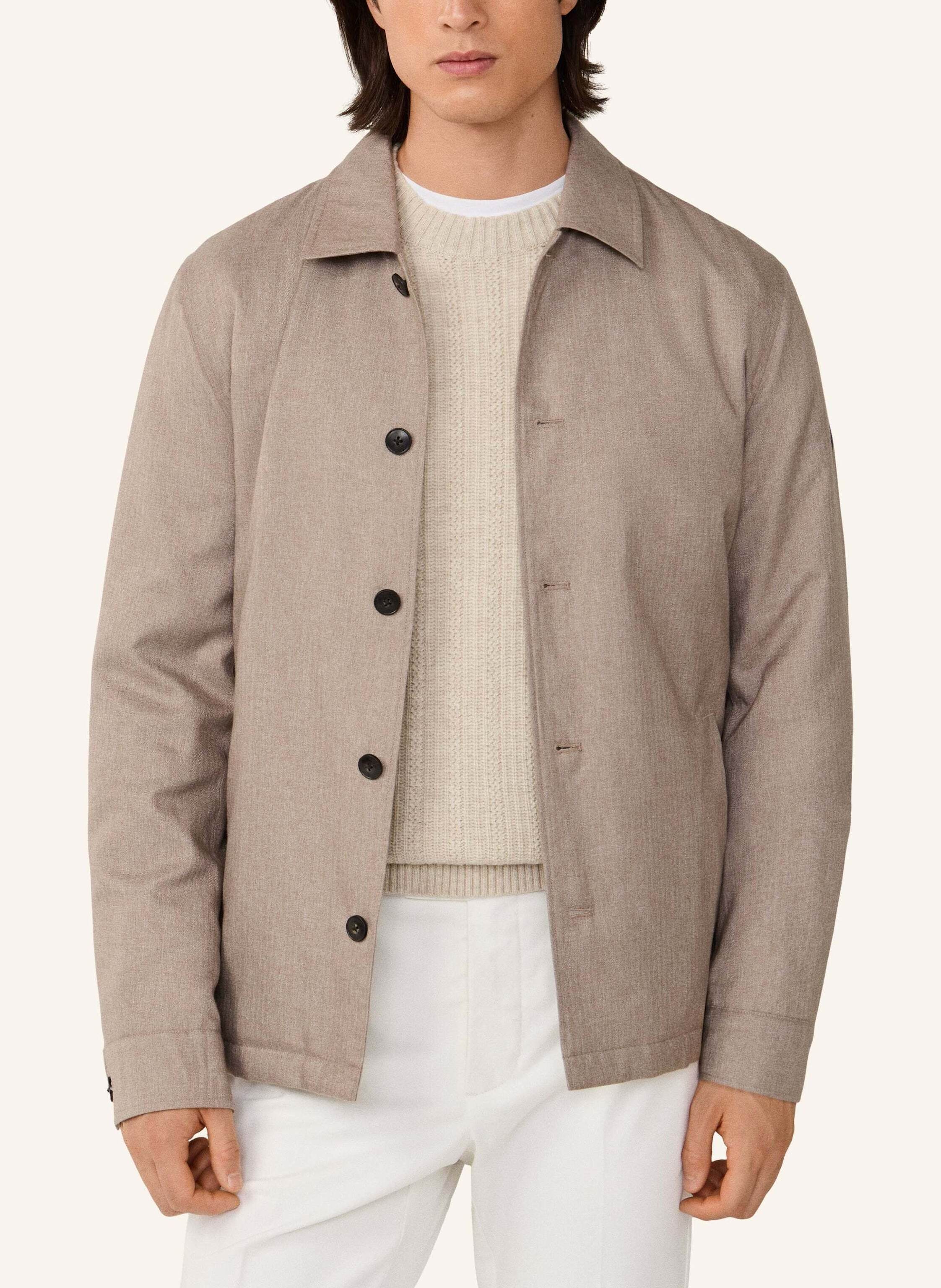 Thumbnail - Hackett London Fieldjacket Herringbone Shacket braun