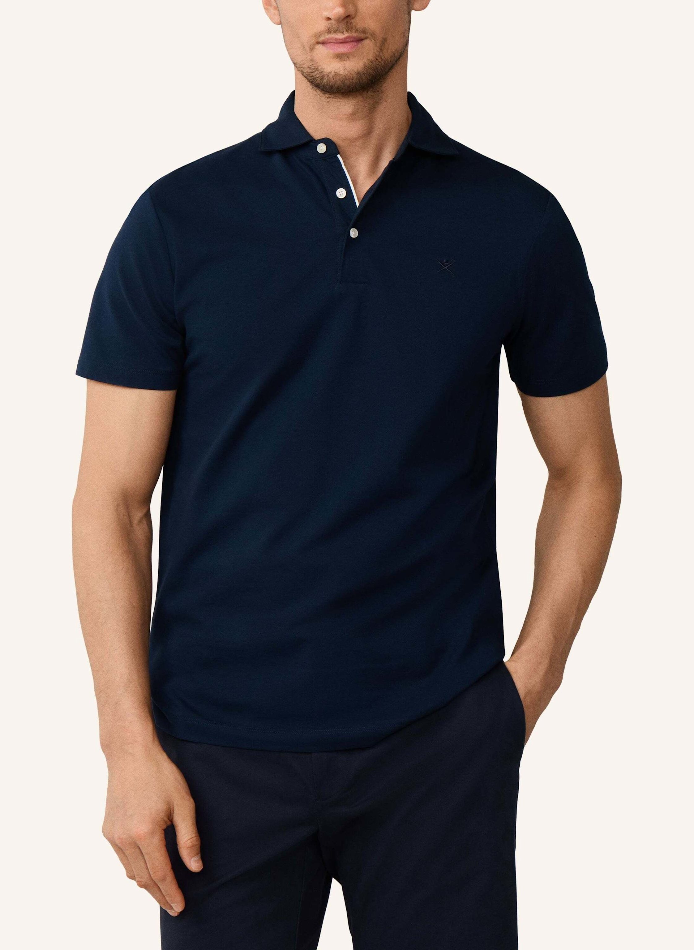 Thumbnail - Hackett London Poloshirt Oxford Pique Polo Ss blau