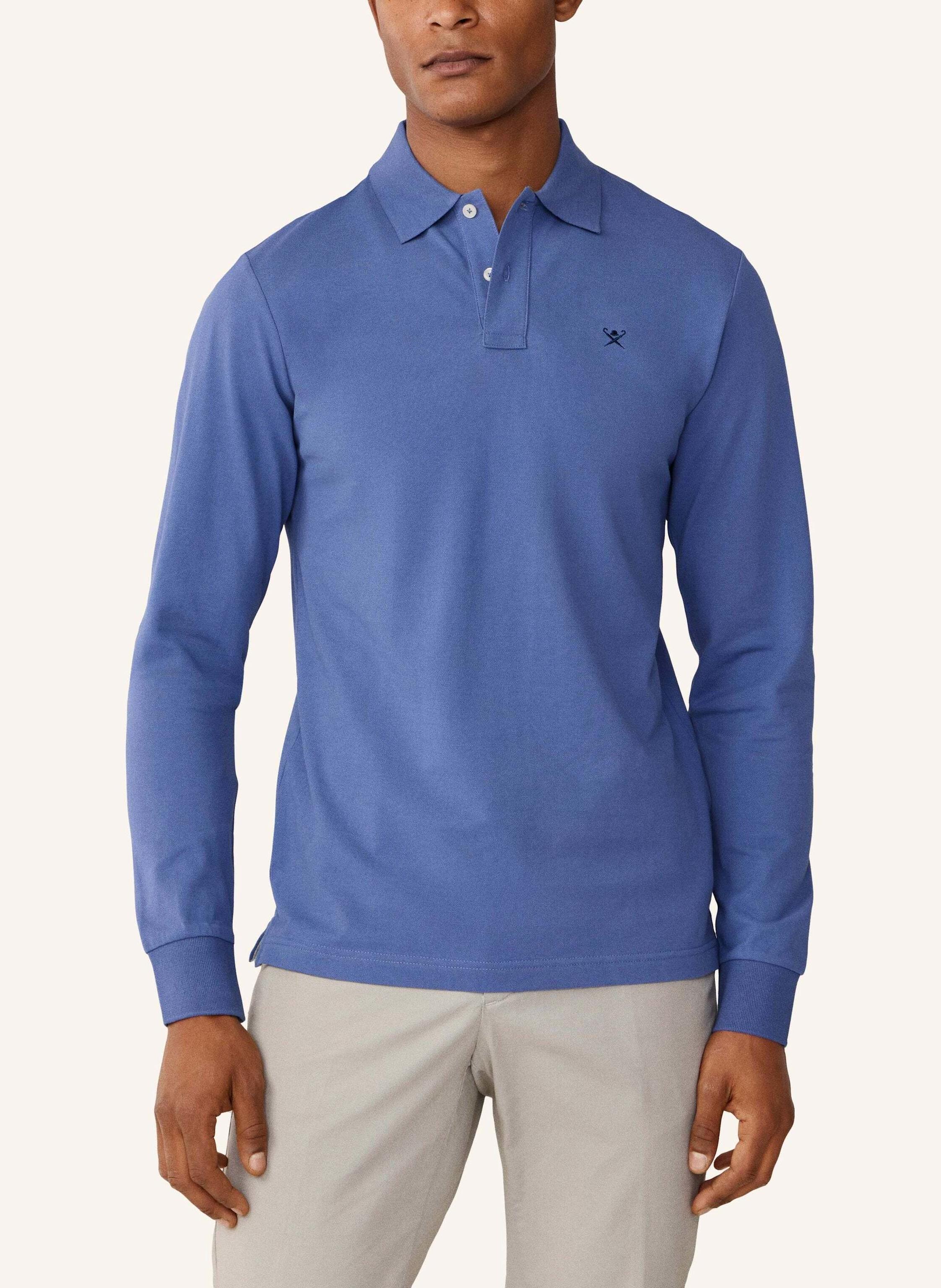 Thumbnail - Hackett London Poloshirt Slim Fit Logo Ls blau