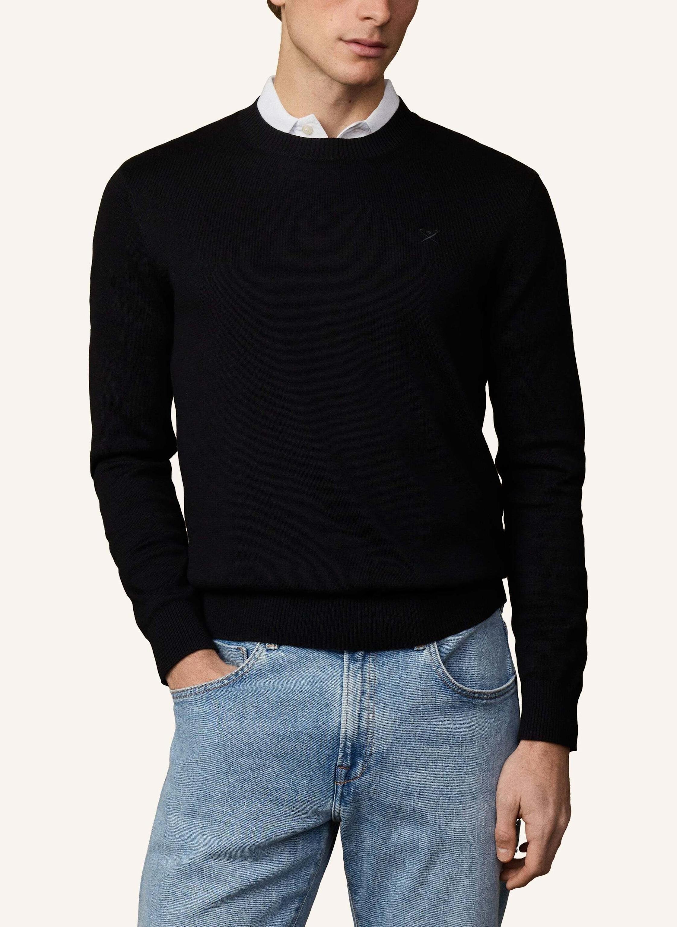 Thumbnail - Hackett London Pullover Ess Cotton Crew schwarz