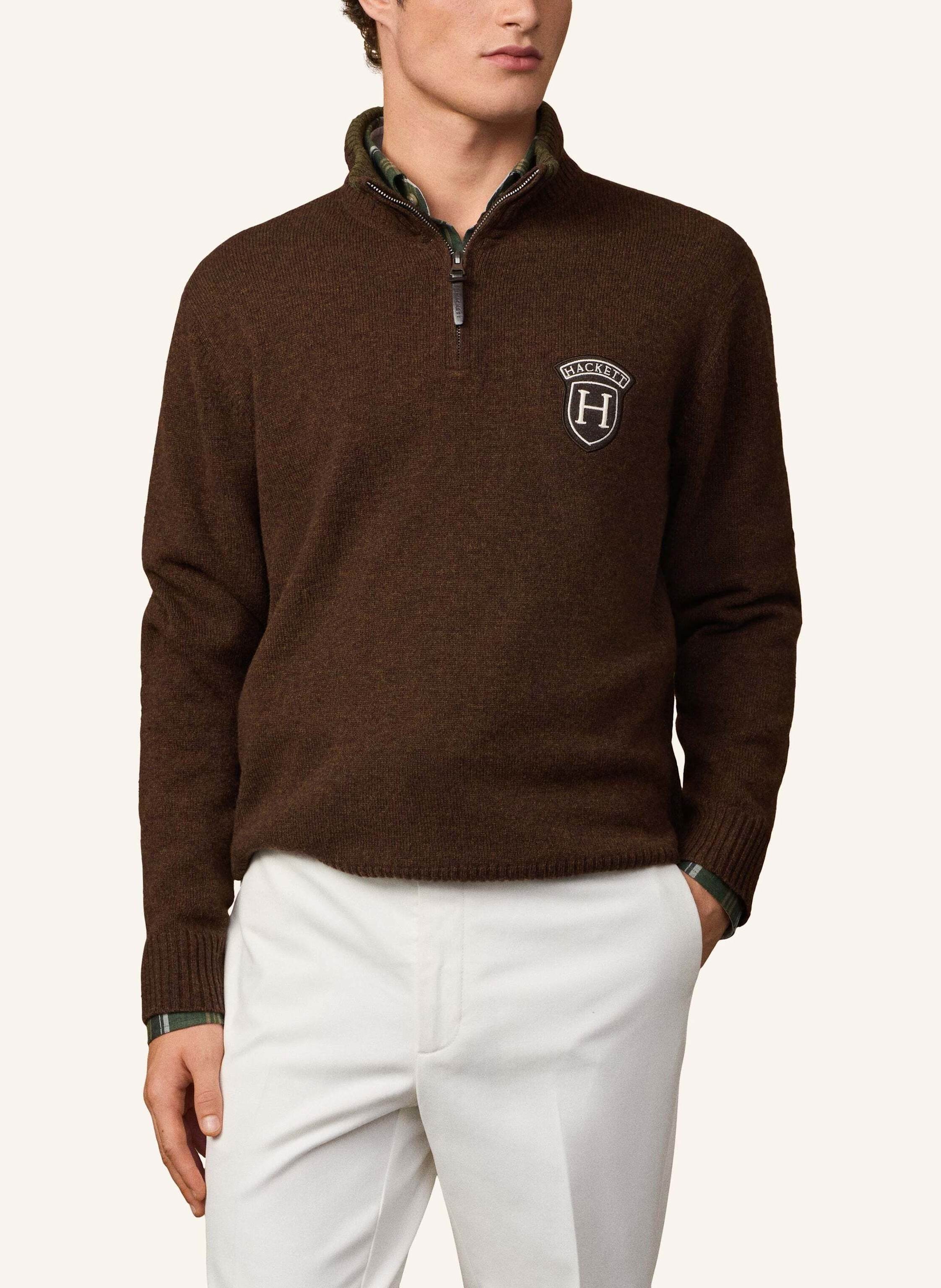 Thumbnail - Hackett London Pullover Heritage Peaks Hzip braun