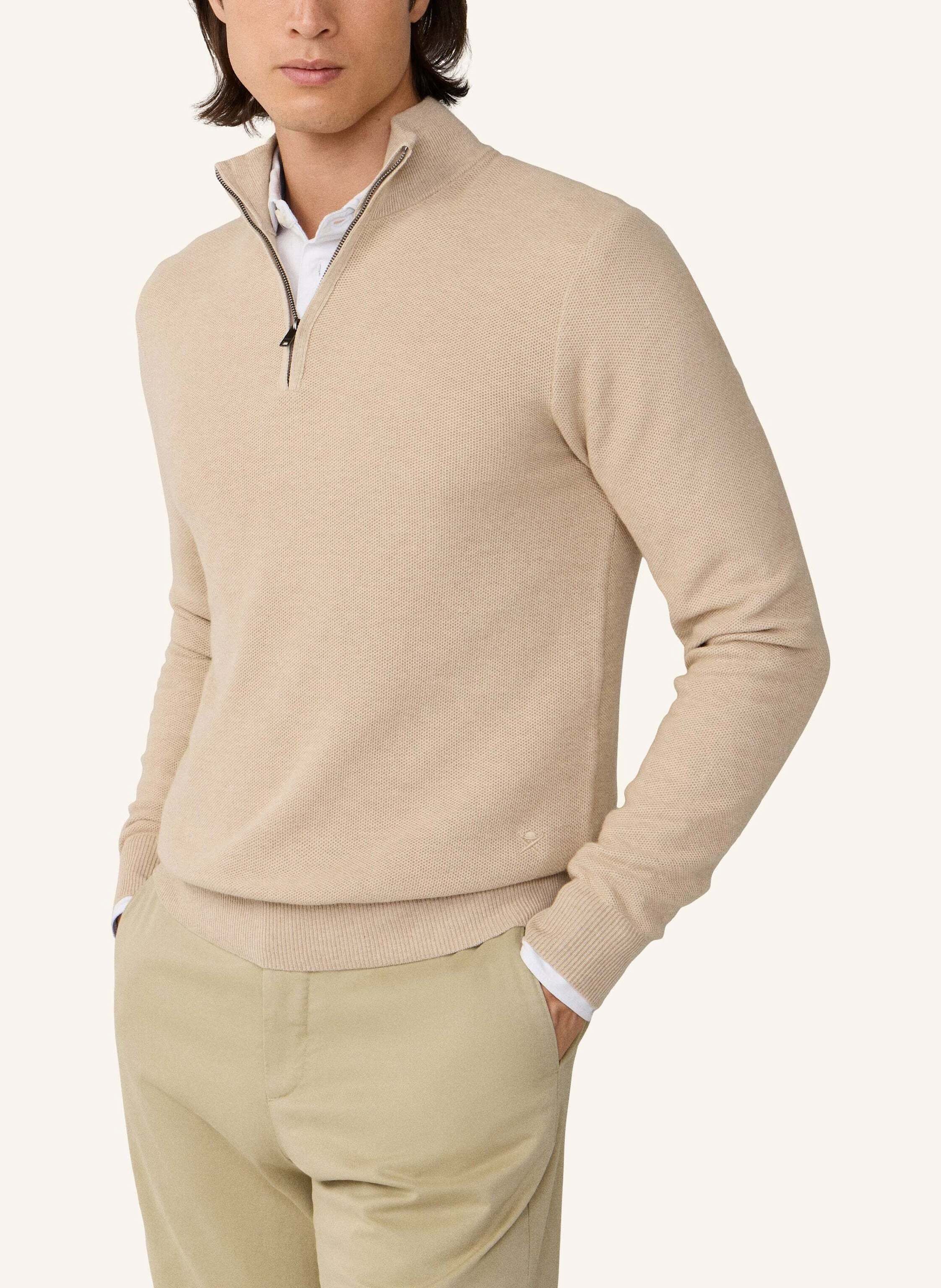 Thumbnail - Hackett London Pullover Honeycomb Hzip beige