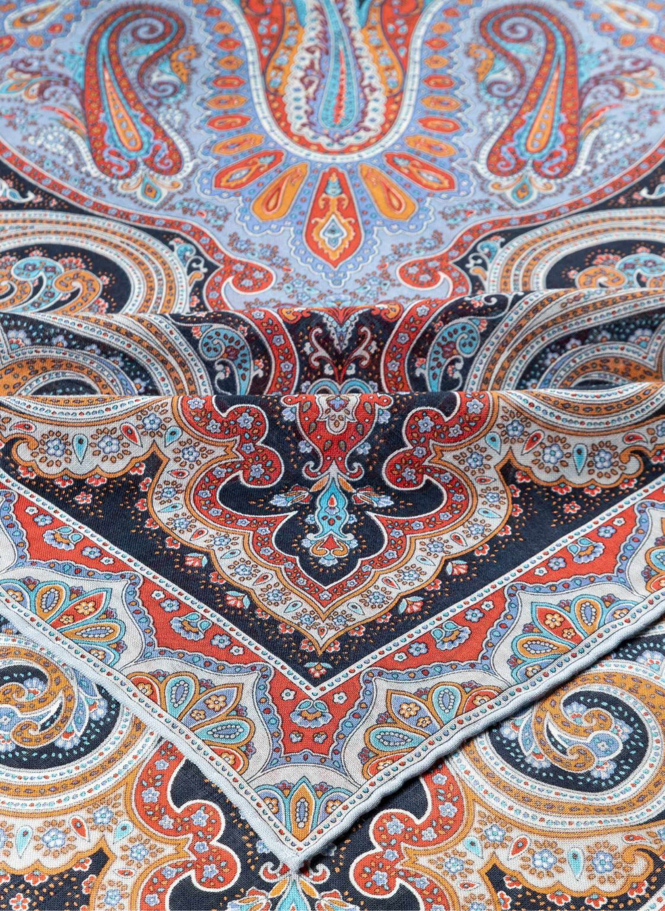 Thumbnail - Roeckl Woll–Seidentuch Enchanted Paisley blau