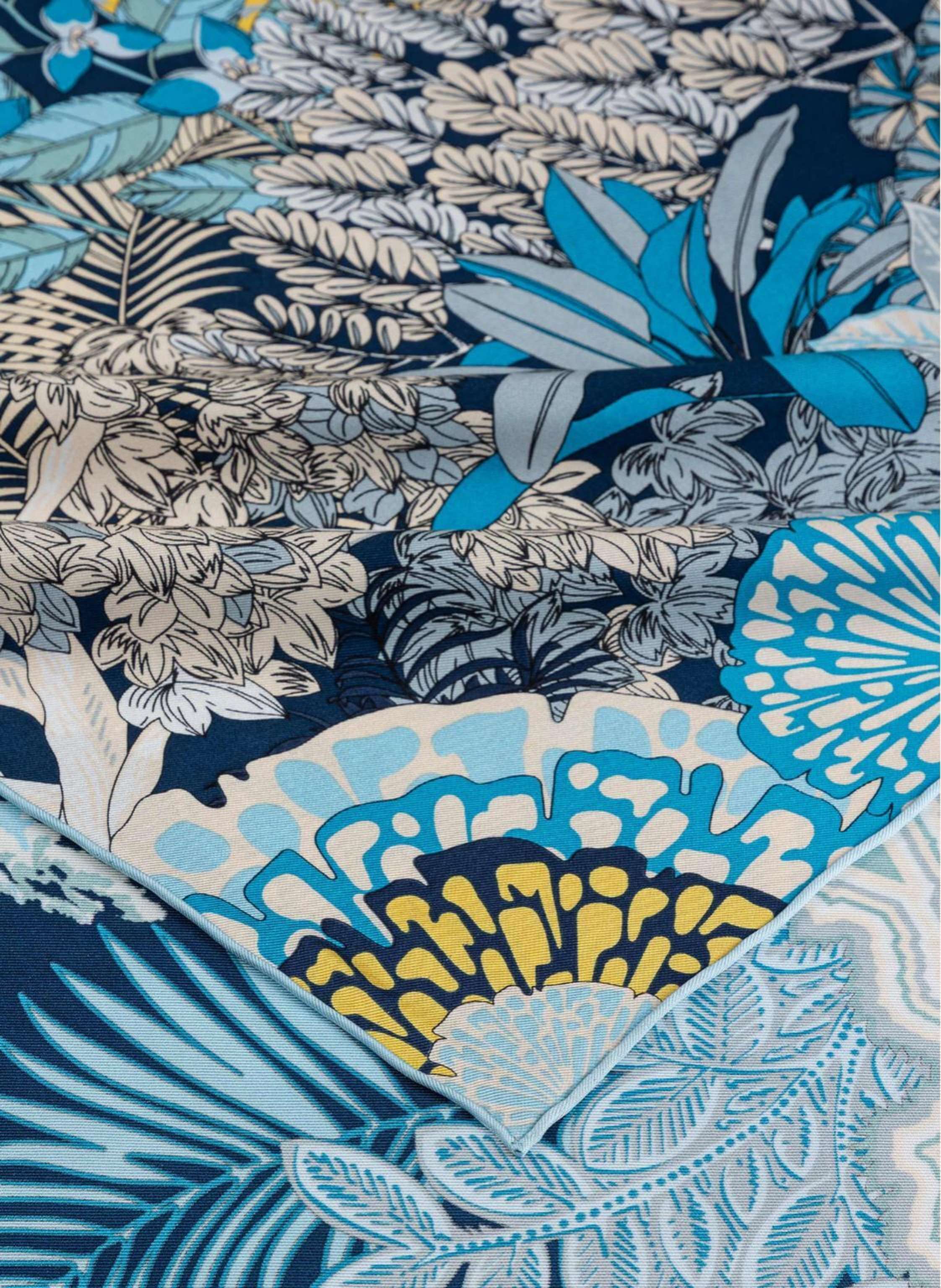 Thumbnail - Roeckl Seidentuch Leopard Camouflage blau