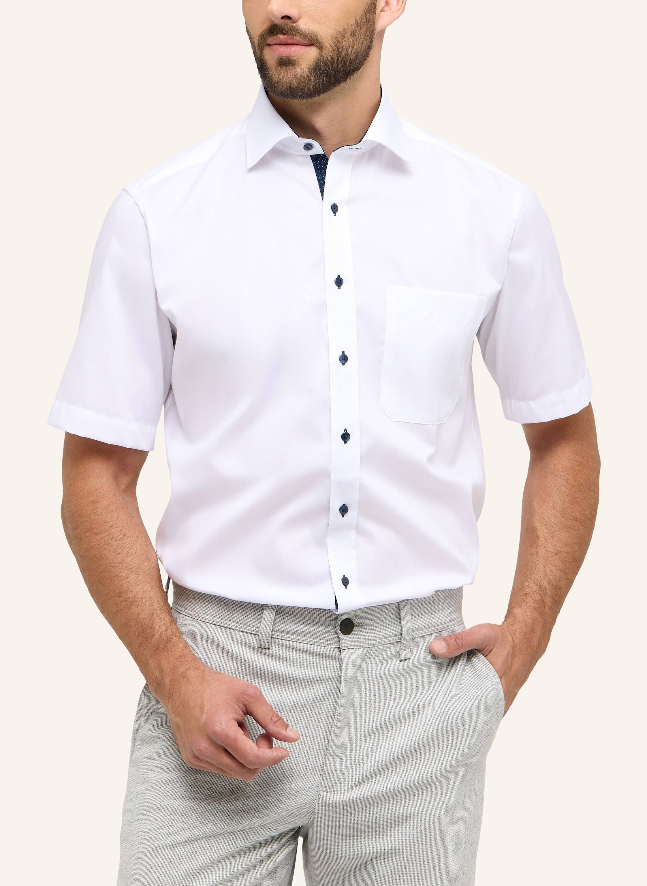 Thumbnail - Eterna Kurzarm-Hemd Comfort Fit weiss